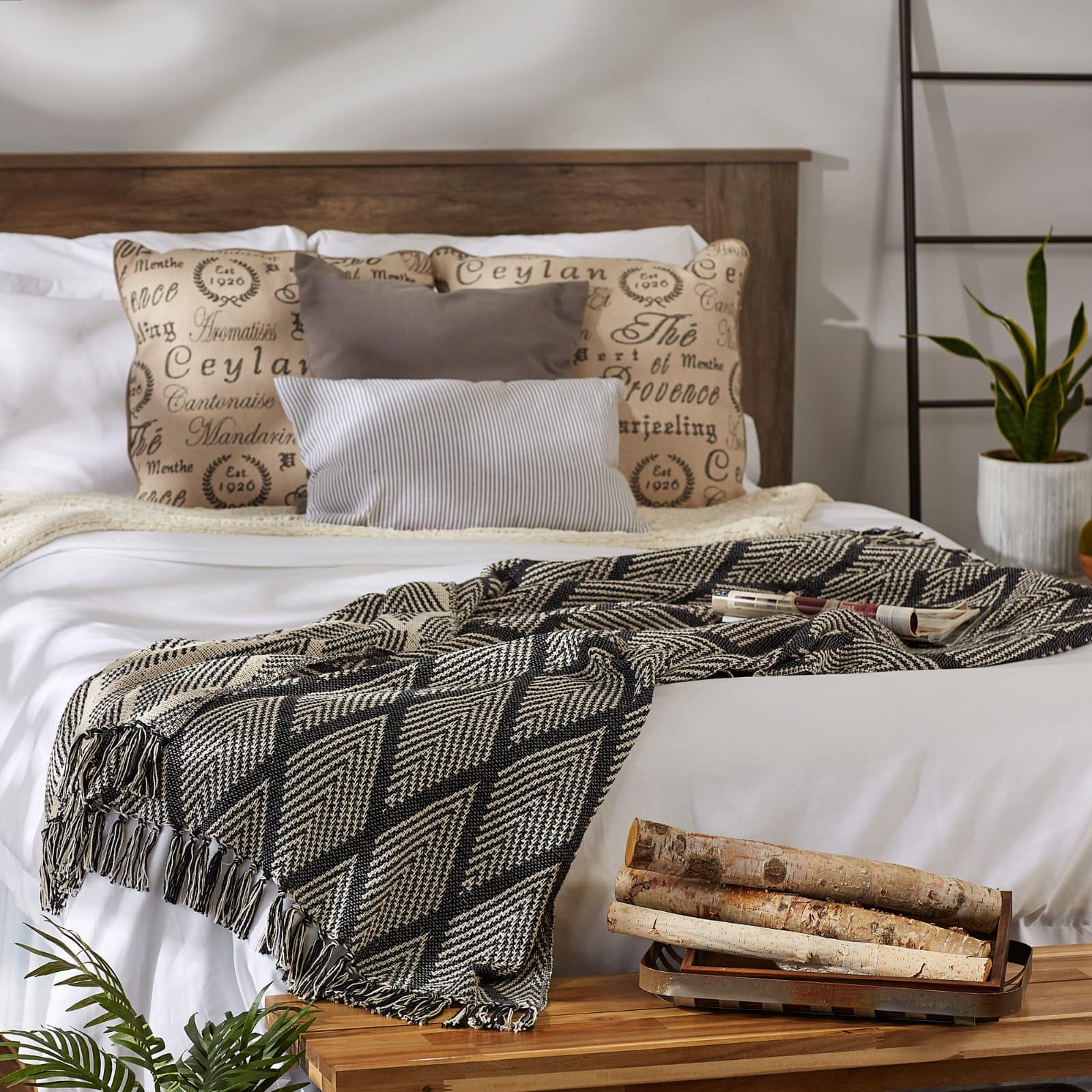DII® Gray Tone Multi Diamond Throw