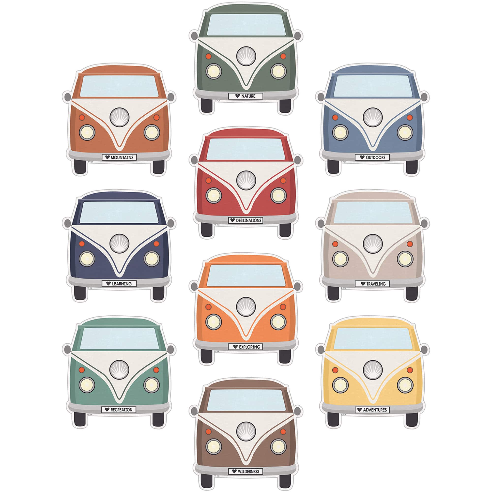 Teacher Created Resources® 5.5" Moving Mountains Road Trip Camper Vans Accents, 3 Packs of 30