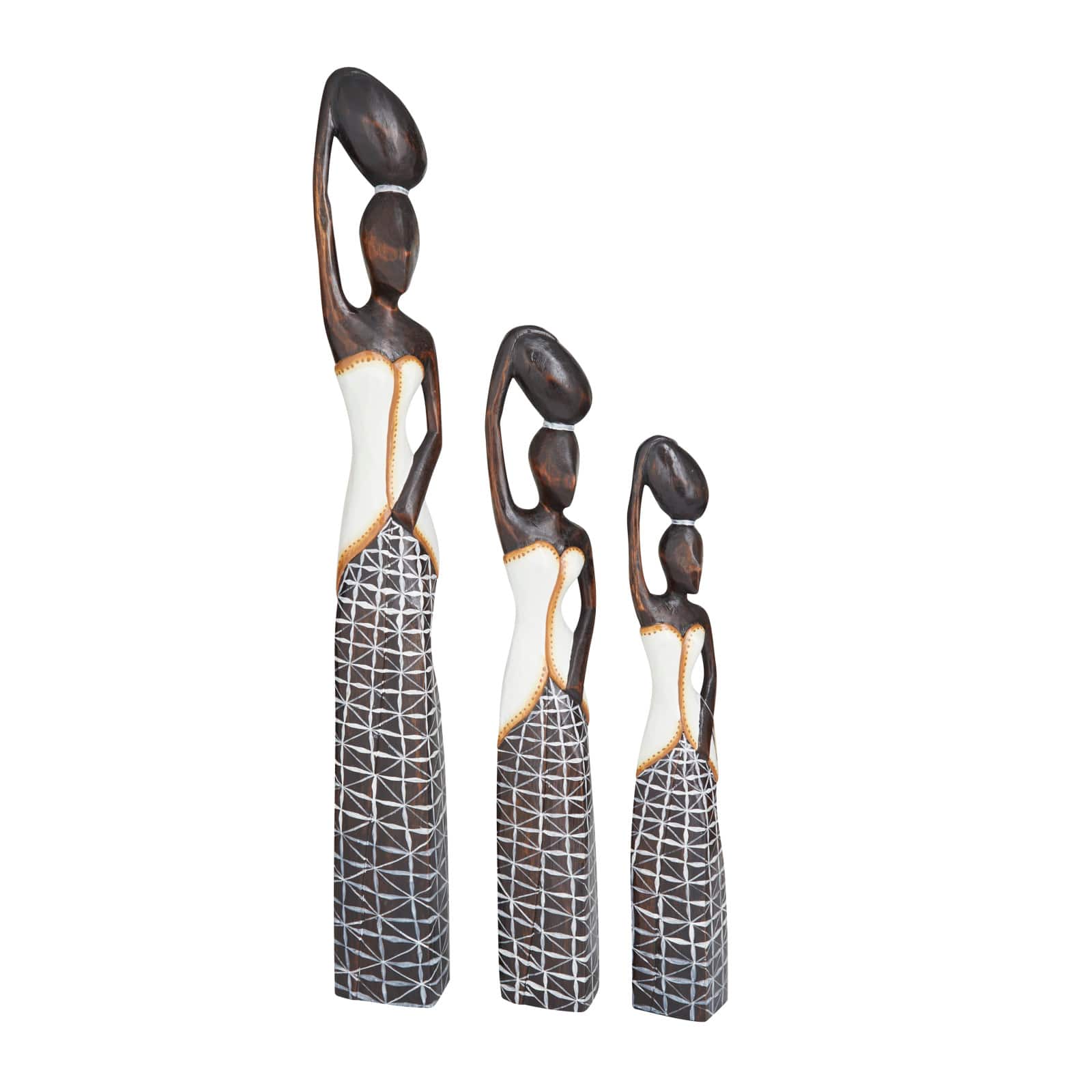 Set of 3 Gold Albizia Bohemian Sculpture, 4" x 4" x 4"