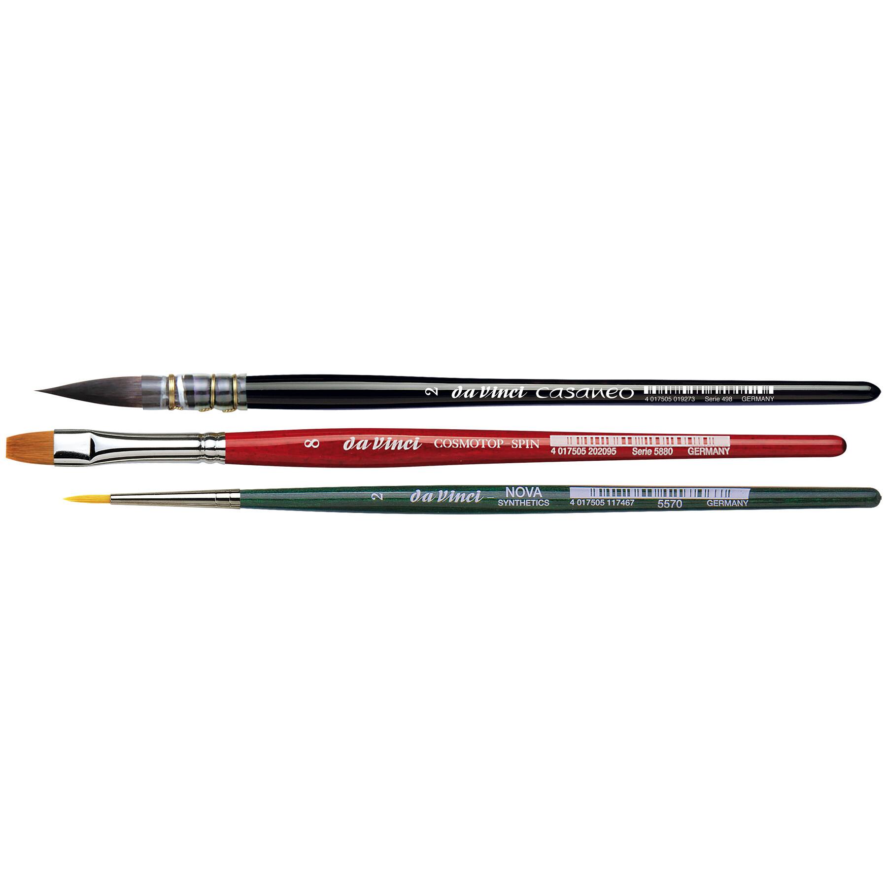 da Vinci Botanical Art 3 Piece Watercolor Brush Set