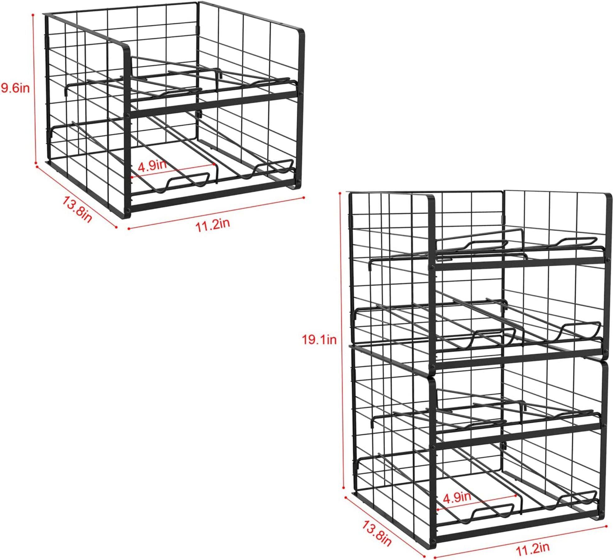 NEX™ 12oz. 20-Can Capacity Black Organizer and Dispenser, 2ct.