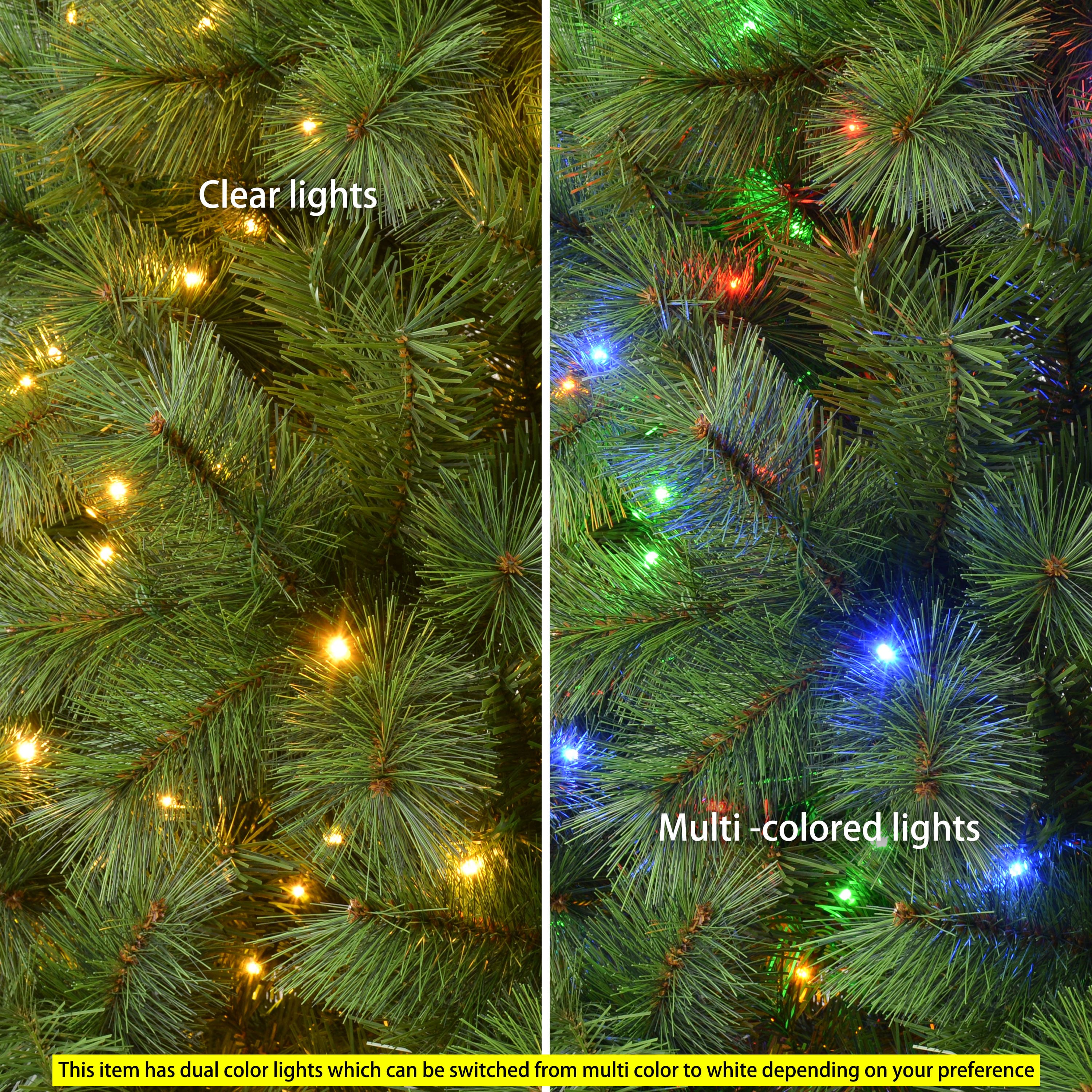 9ft. Pre-Lit Green Artificial Wyoming Pine Tree, Multi-Function LED Lights