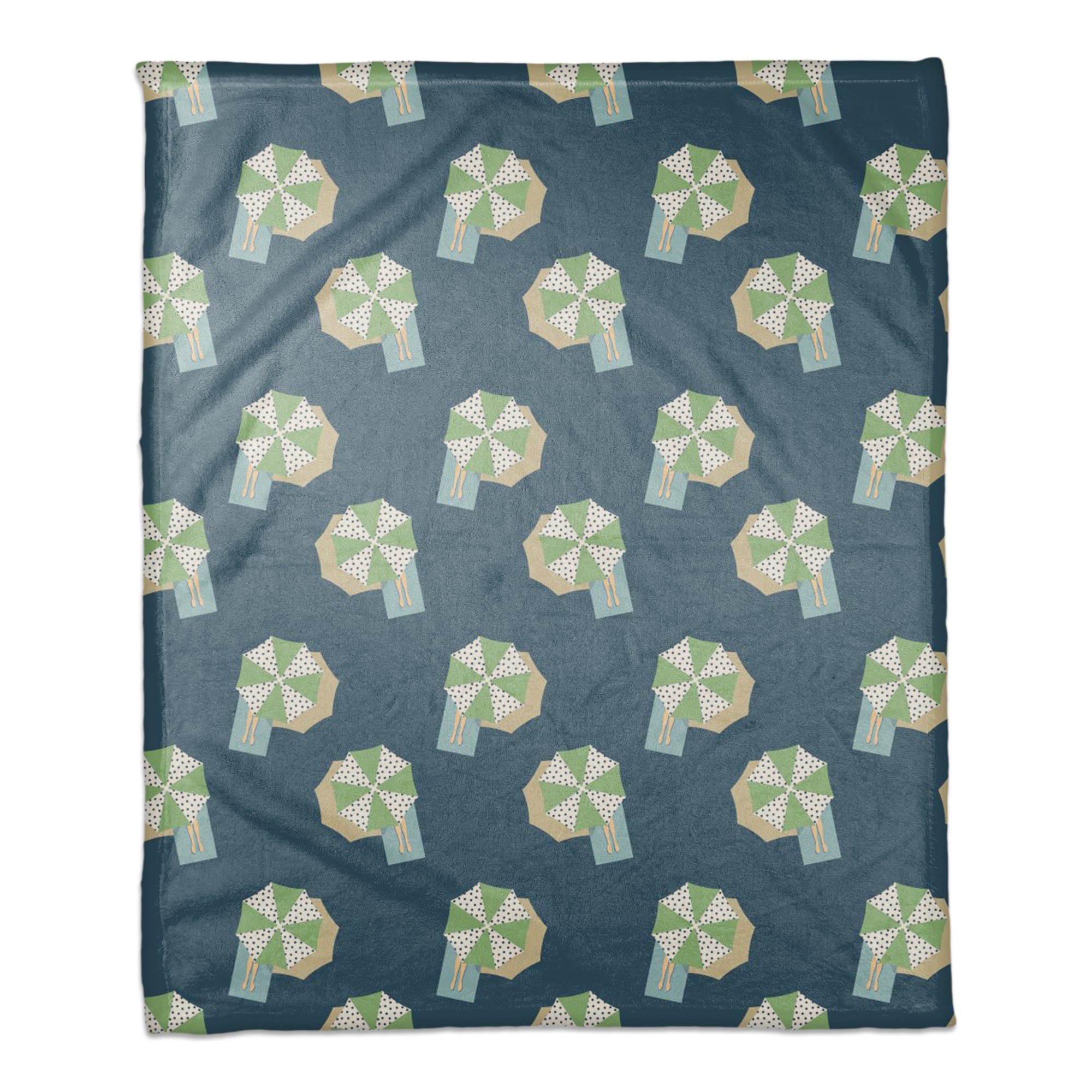 Umbrella Pattern Coral Fleece Blanket