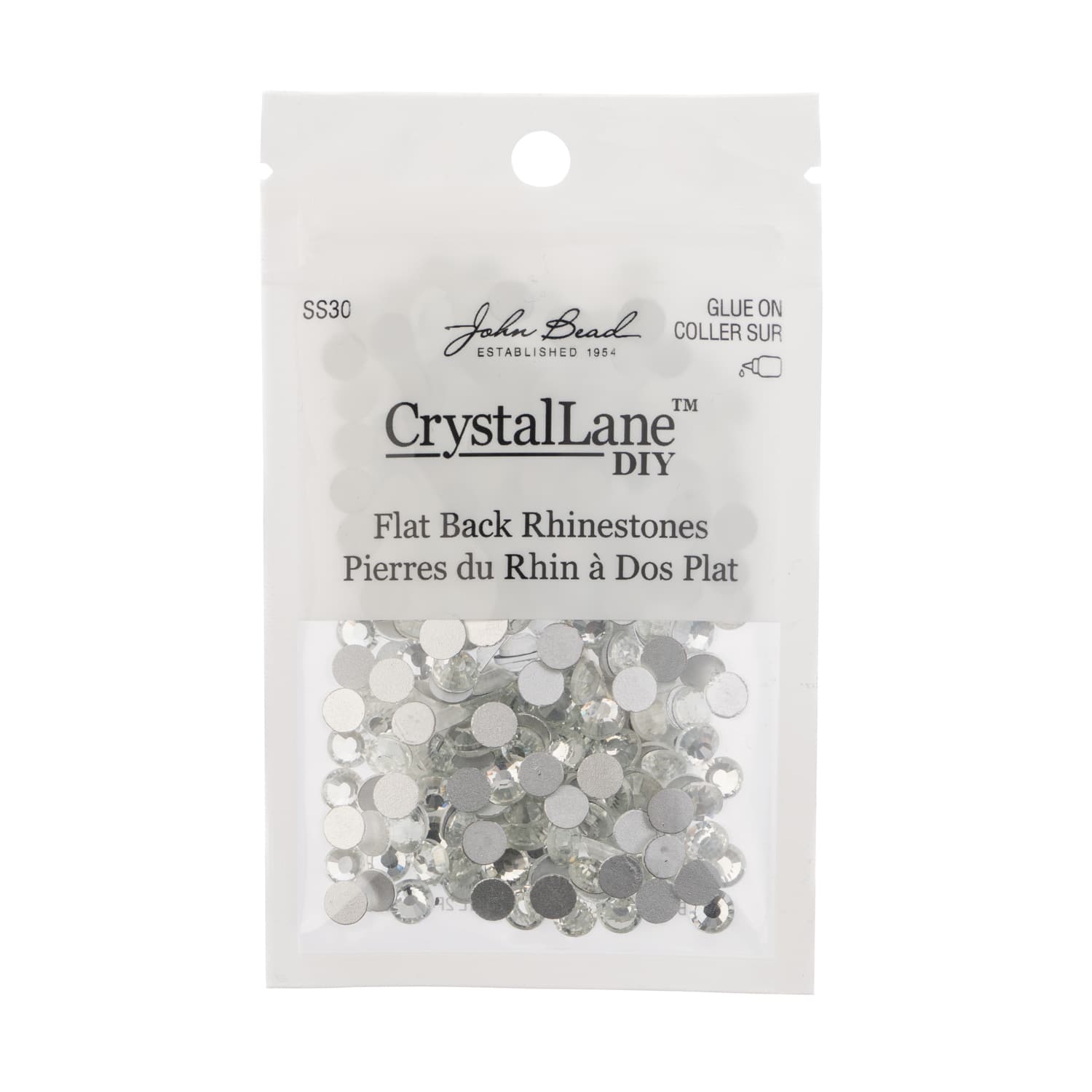 John Bead Crystal Lane SS30 Glass Round Flatback Rhinestones, 288ct.