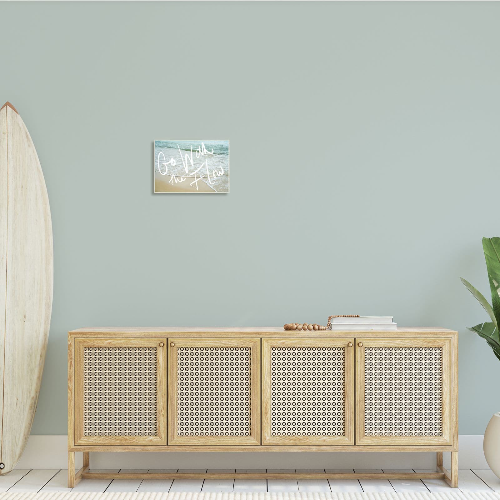 Stupell Industries Go With the Flow Phrase Incoming Beach Tide Wall Plaque