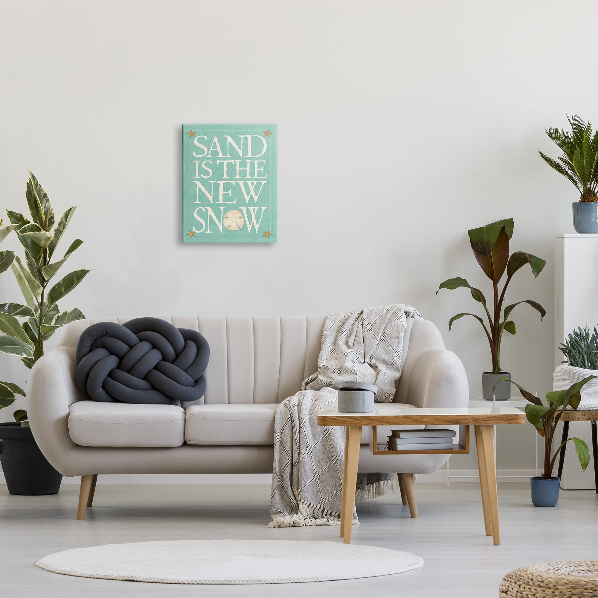 Stupell Industries Sand is the New Snow Nautical Winter Starfish Canvas Wall Art