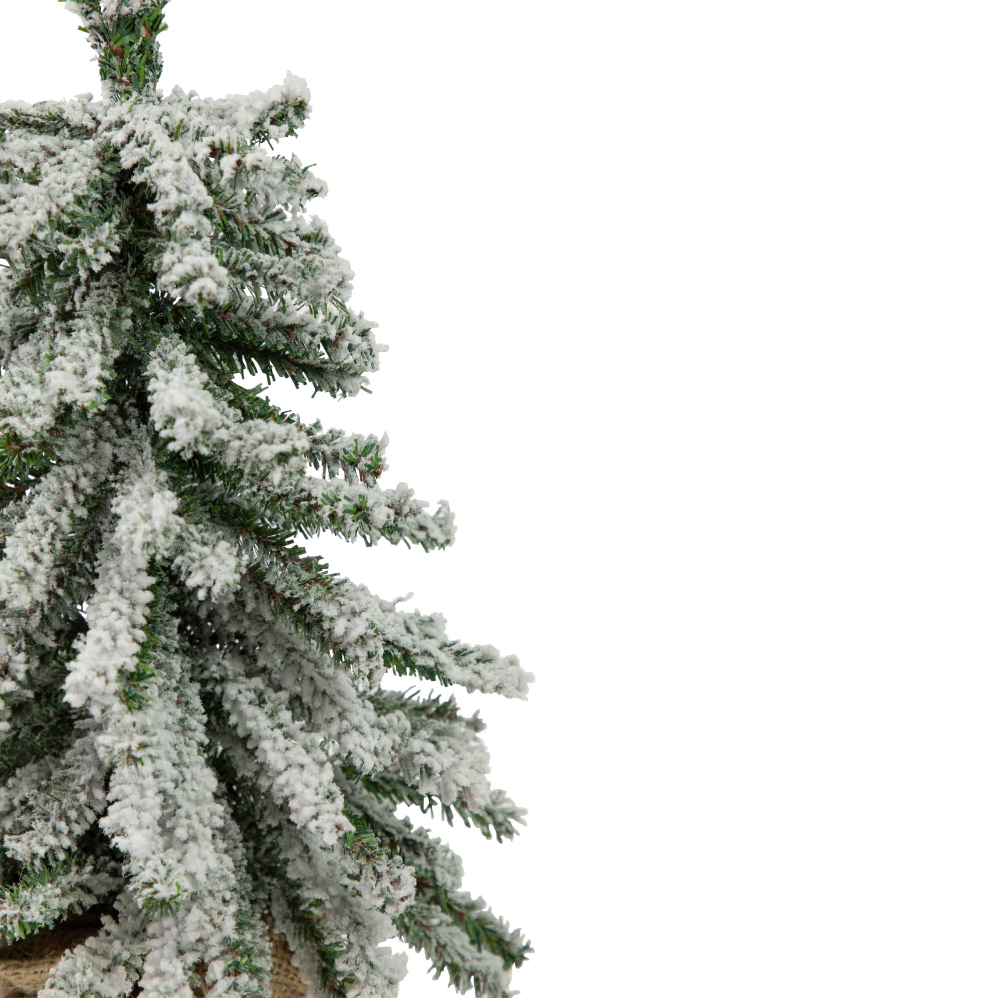 15" Unlit Flocked Mini Village Pine Artificial Potted Christmas Tree