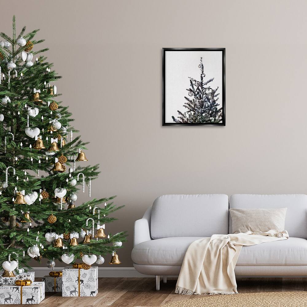 Stupell Industries Christmas Tree Disco Balls Floating Frame Wall Art