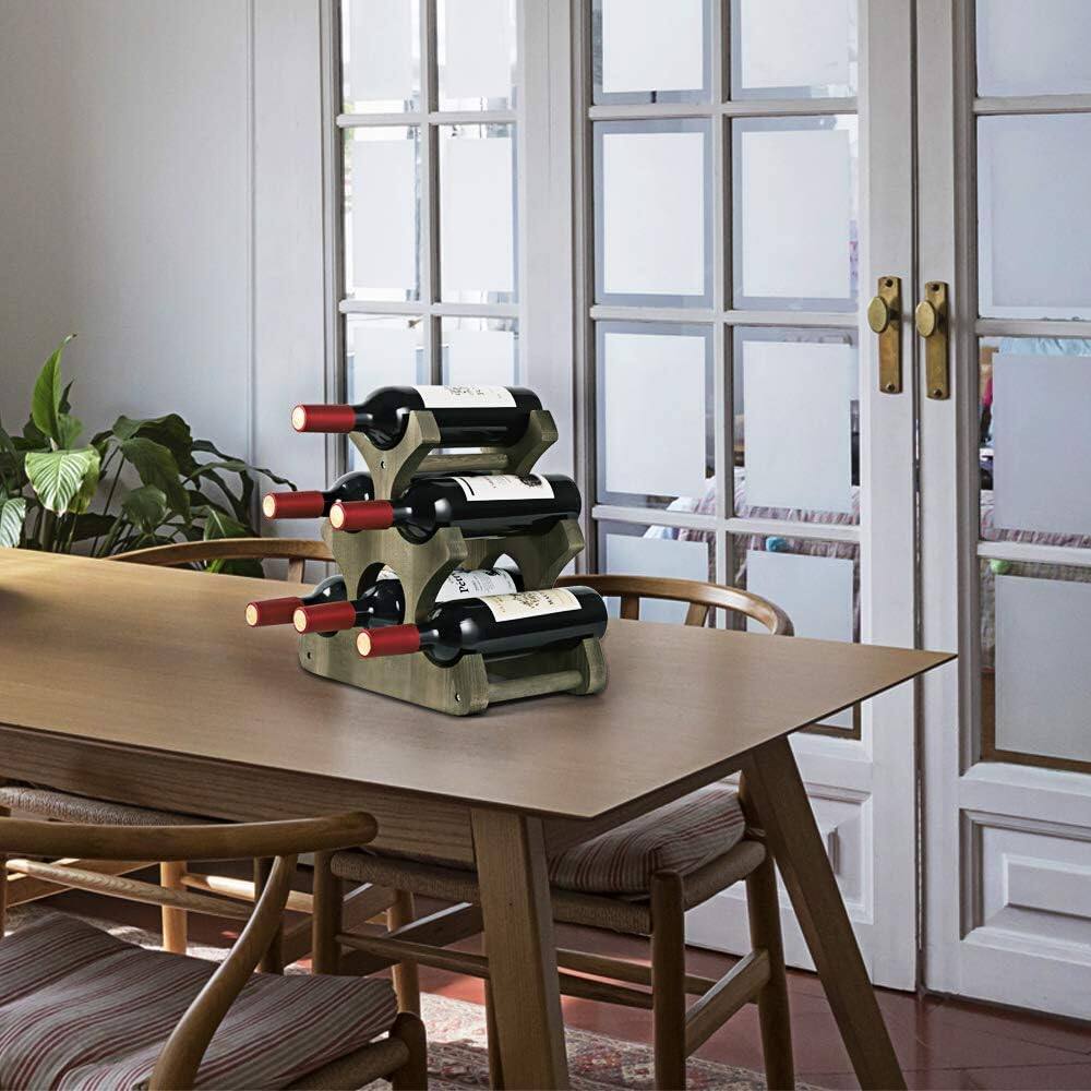 NEX™ 16" Countertop 6-Bottle Wood Wine Rack