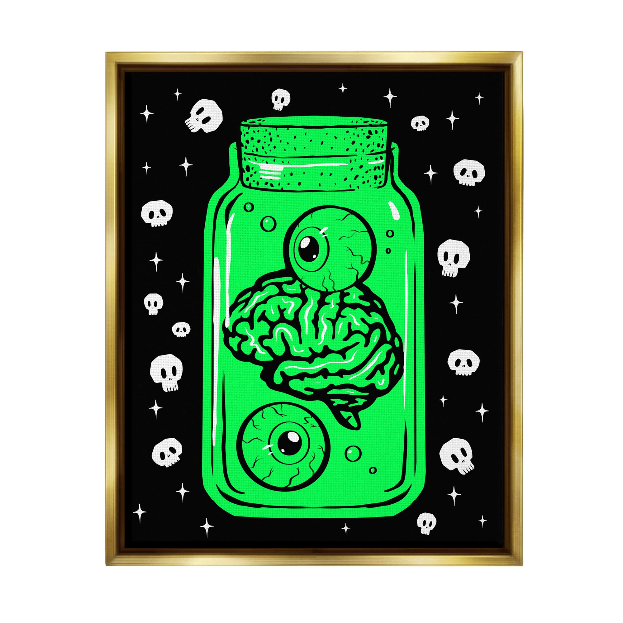 Stupell Industries Spooky Specimen Jar Framed Floater Canvas Wall Art