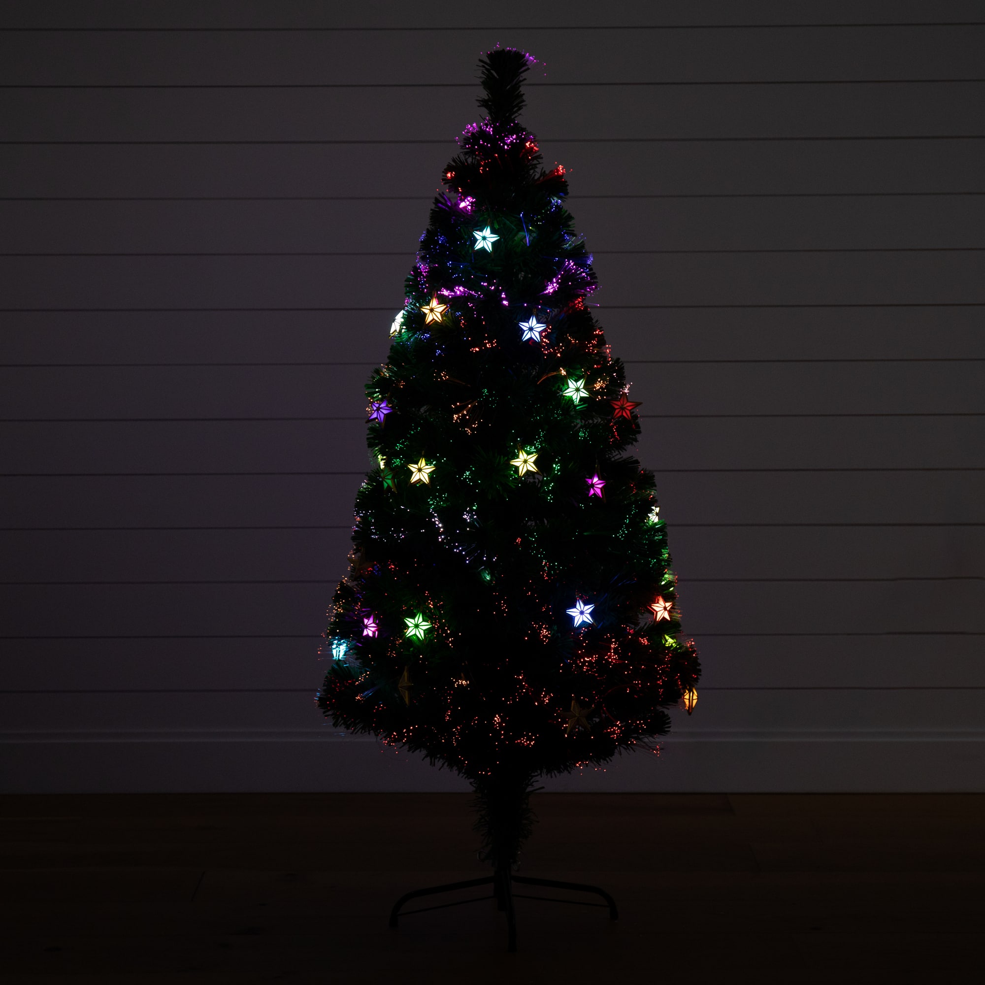 5ft. Fiber Optic Star-Shaped LED Lights Pine Artificial Christmas Tree