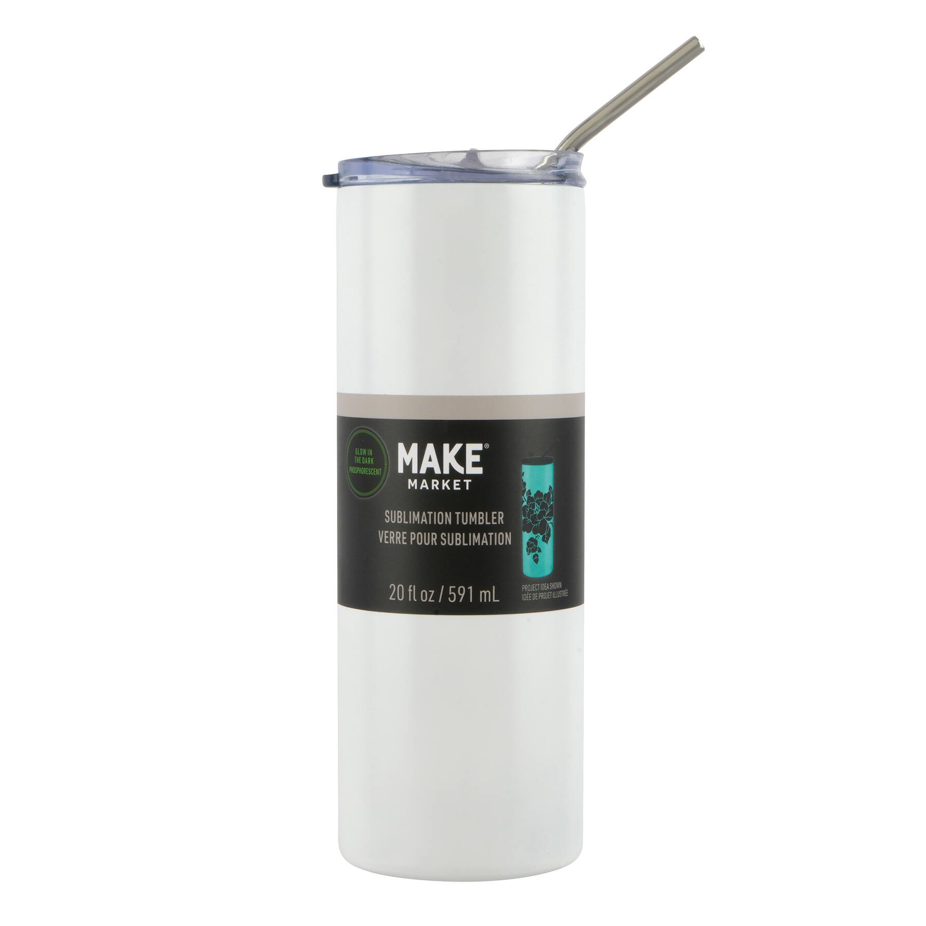 12 Pack: 20oz. Glow-in-the-Dark Sublimation Tumbler by Make Market®