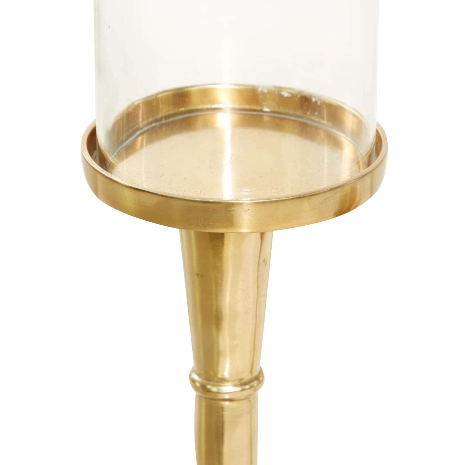 Gold Aluminum Traditional Candle Holder Set