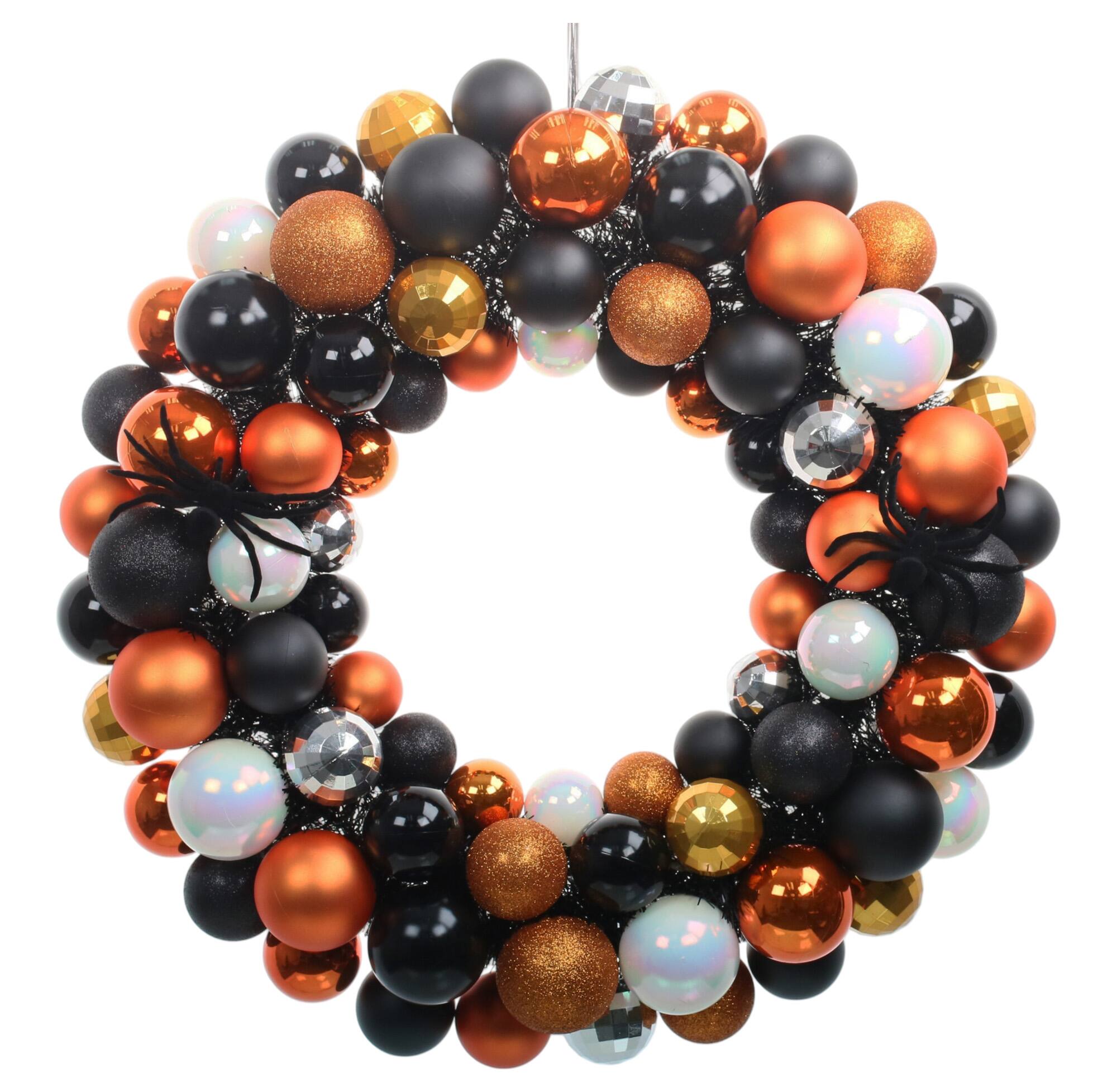 20" Orange & Black Ornament Wreath by Ashland®