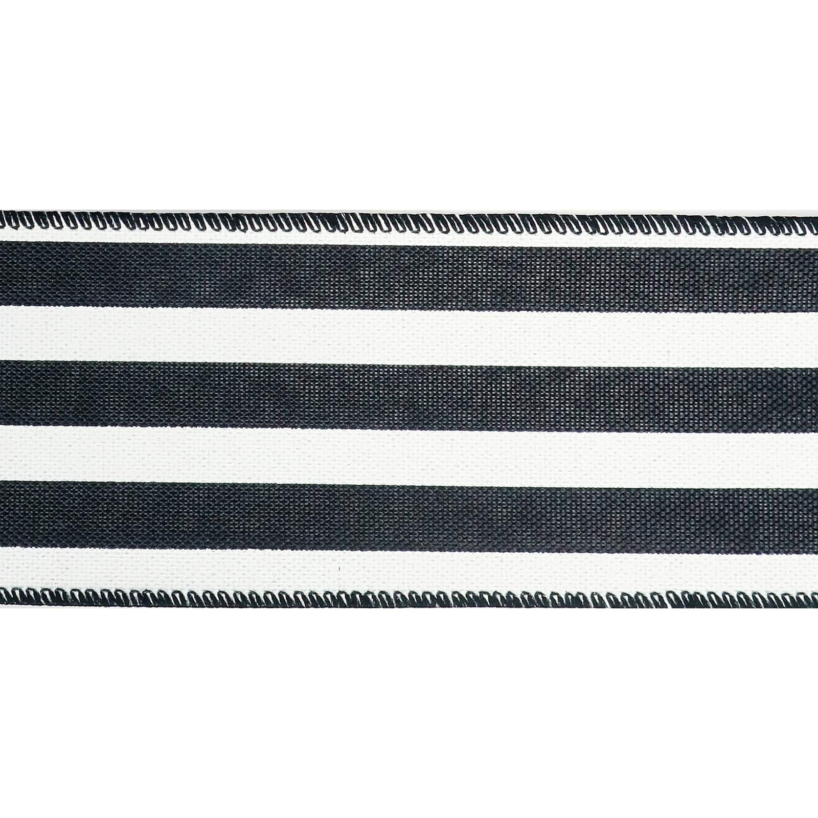 2.5" x 25ft. Stripe Faux Linen Wired Ribbon by Celebrate It™ Décor