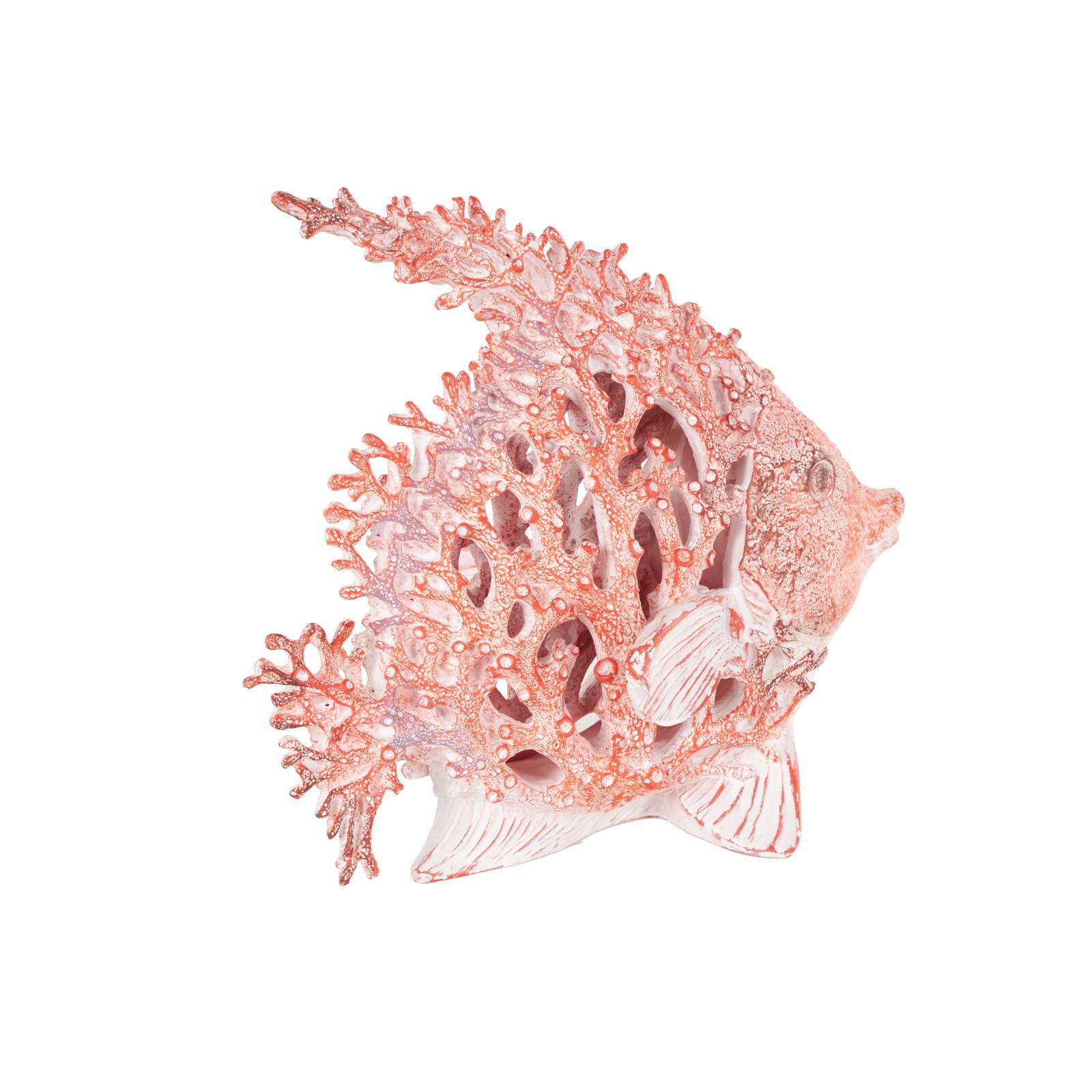 11" Textured Polystone Fish Sculpture with White Fins