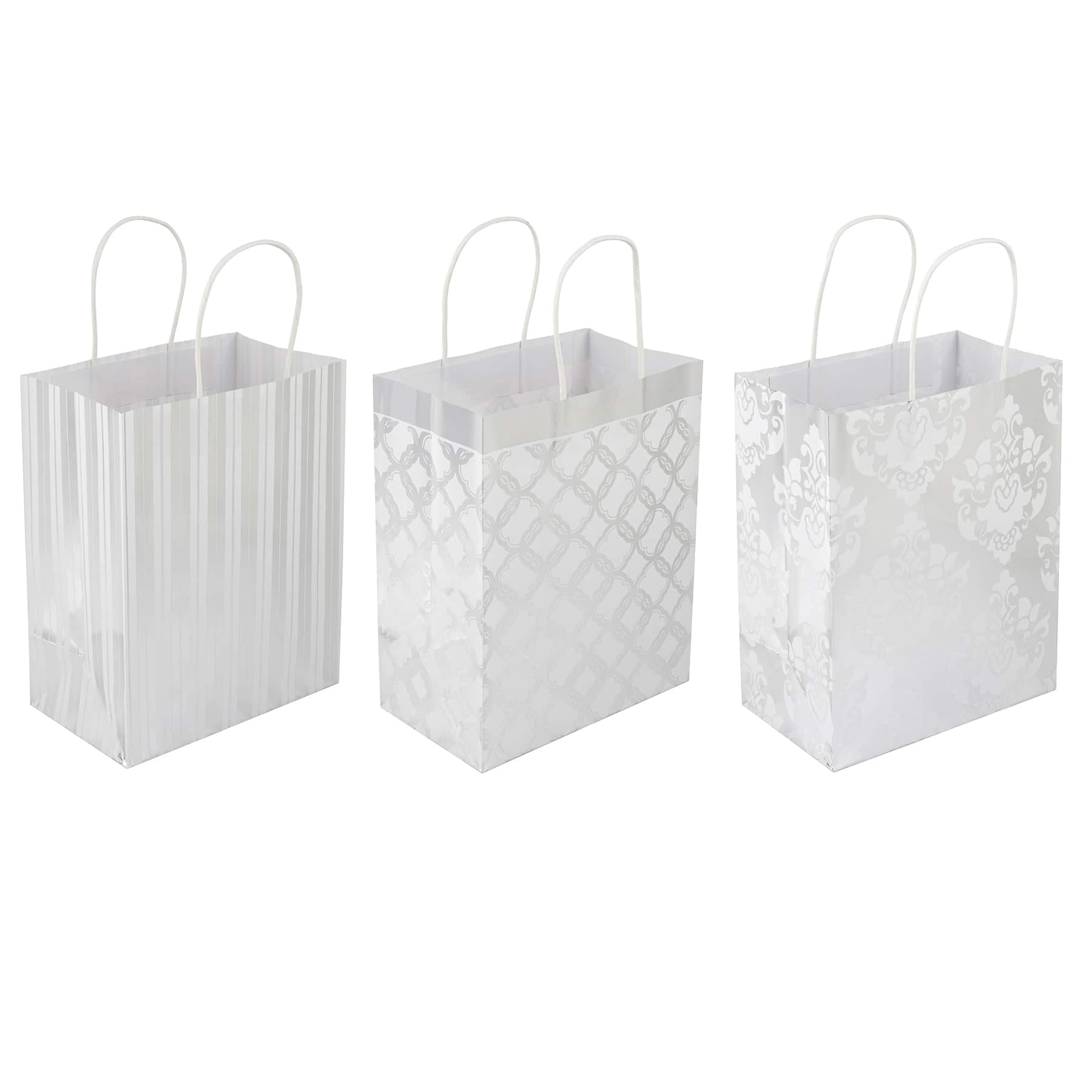 6 Packs: 13 ct. (78 total) Silver Mixed Print Gift Bag Value Pack by Celebrate It™