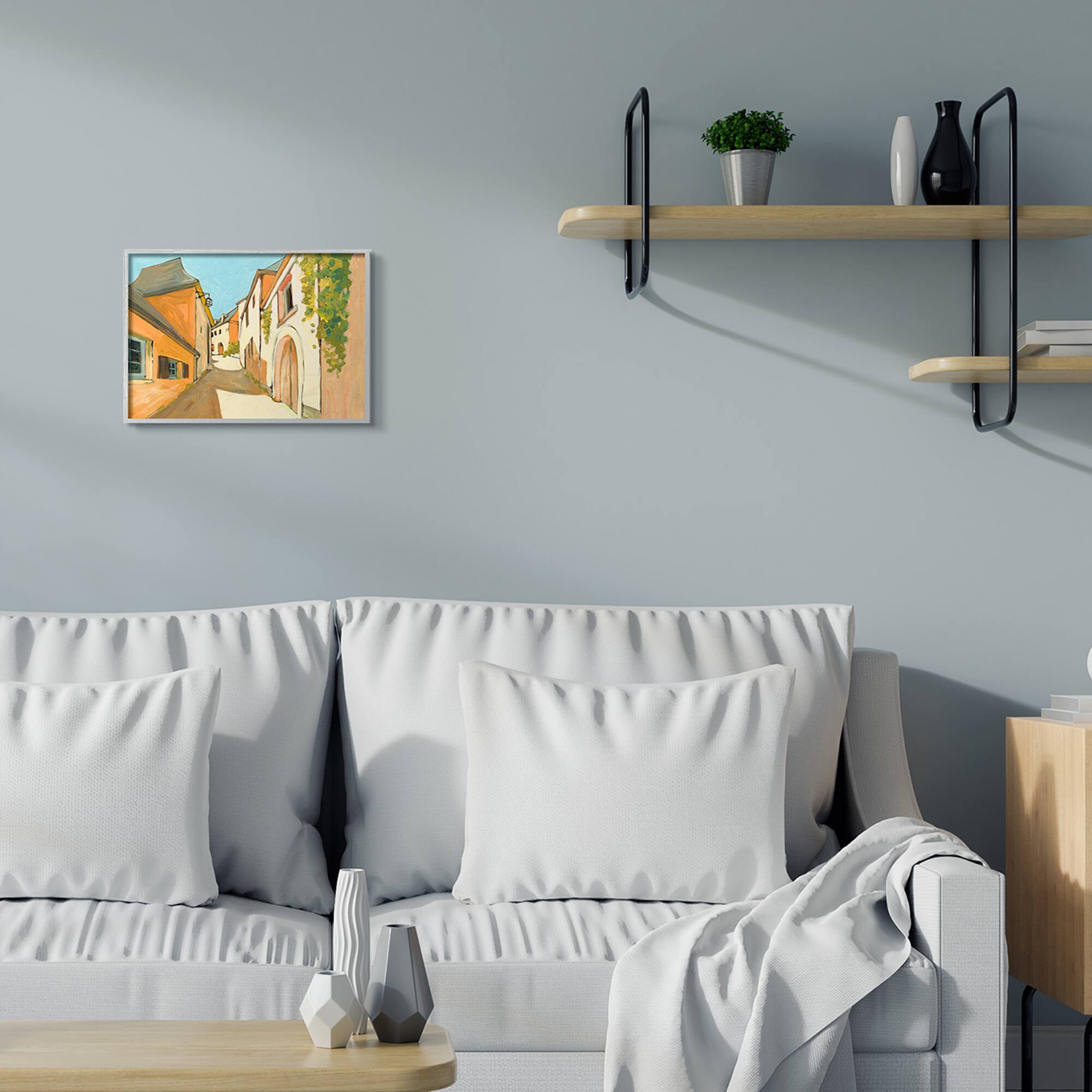 Stupell Industries European Country Road Gray Framed Wall Art