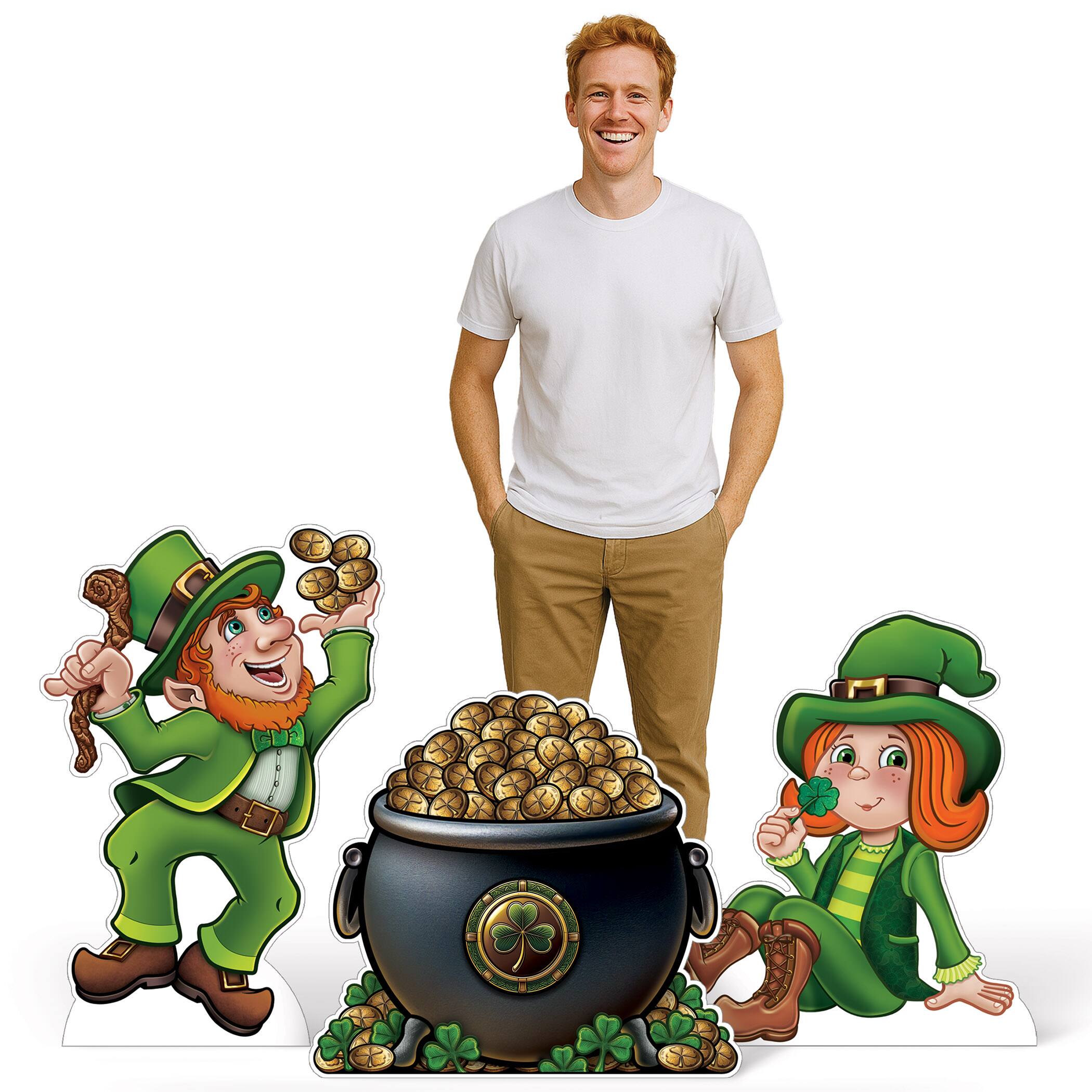 Beistle Leprechauns & Pot O' Gold Stand‑Ups Set