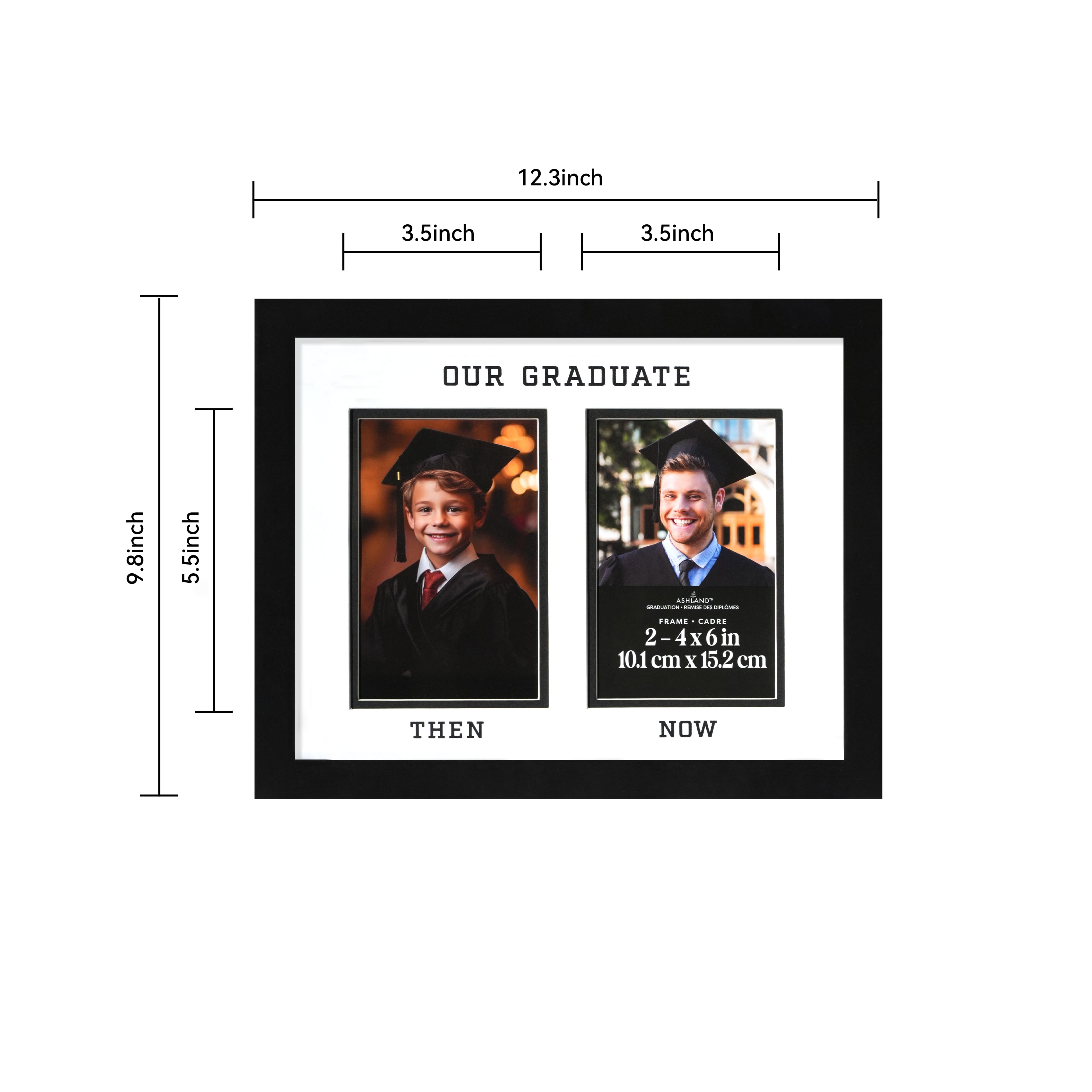 2 Opening 4" x 6" Then & Now Tabletop Frame, Graduation by Ashland®