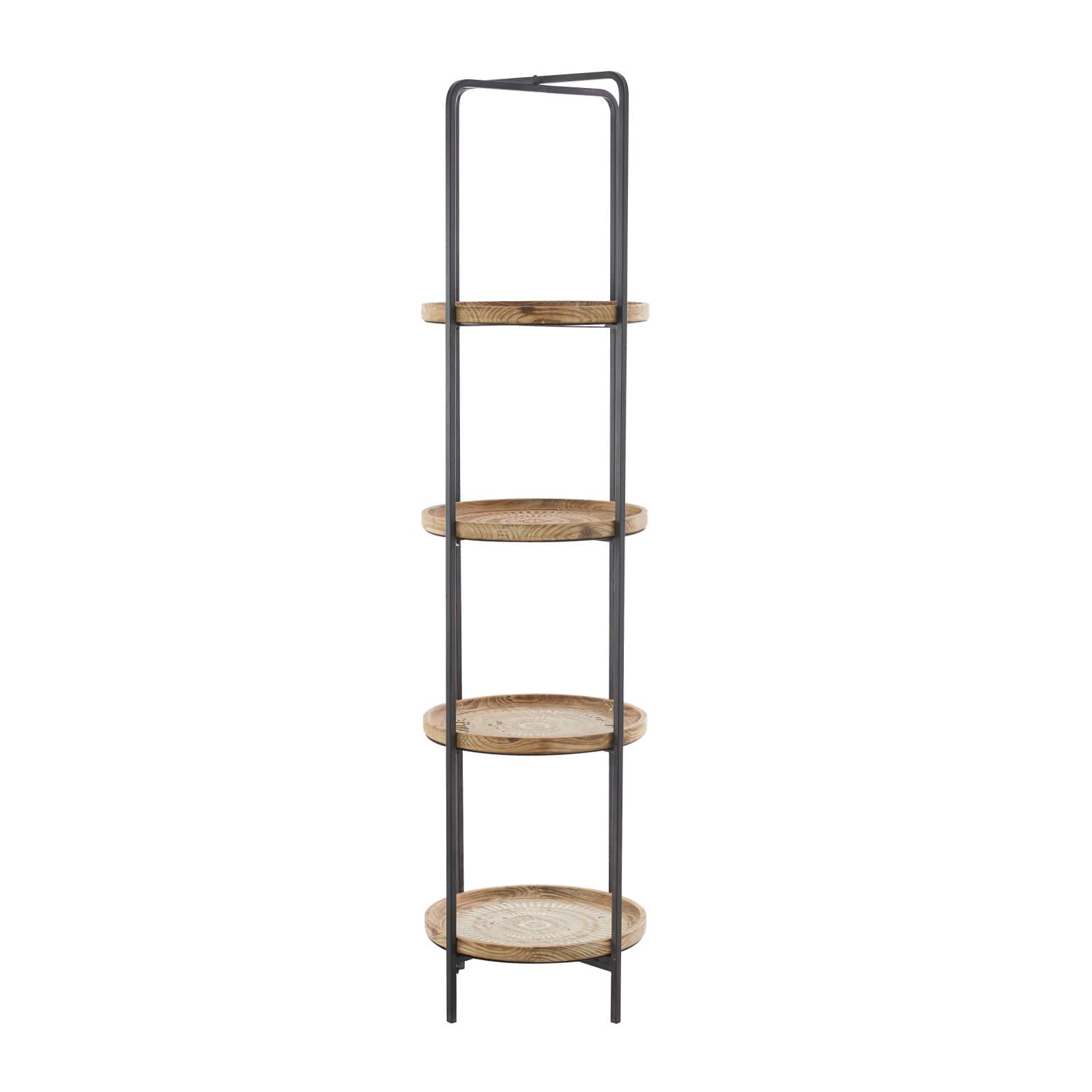 Brown Wood Traditional Shelving Unit 64" x 17" x 17"