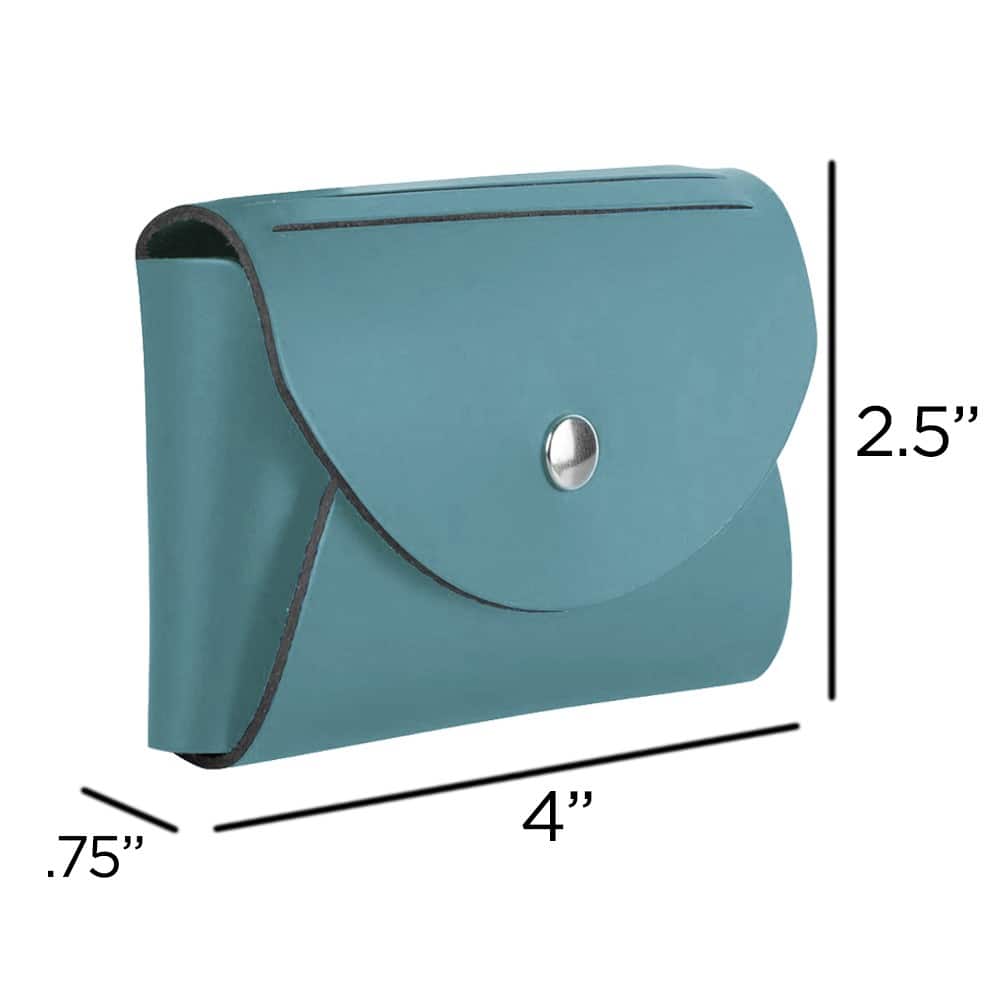 JAM Paper Italian Leather Business Card Holder Case with Round Flap