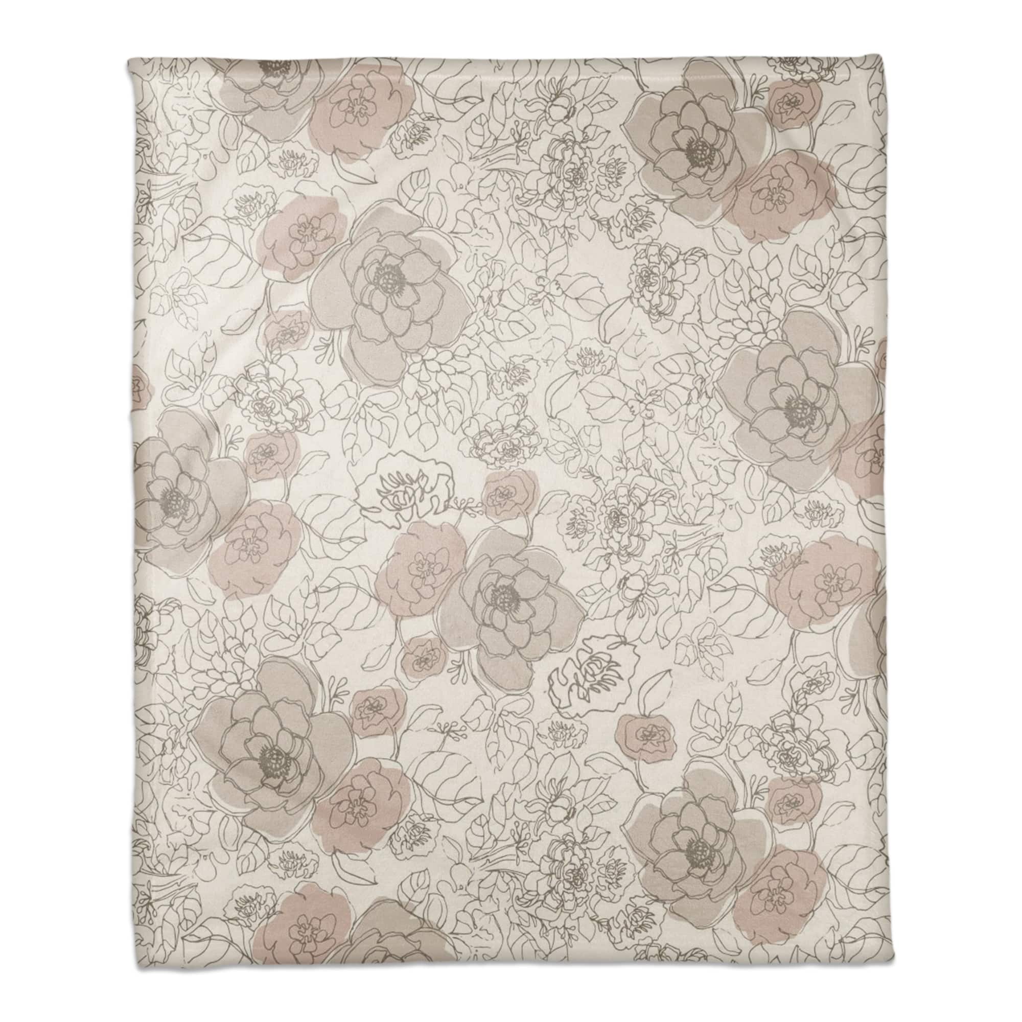 Multi Floral Coral Fleece Blanket