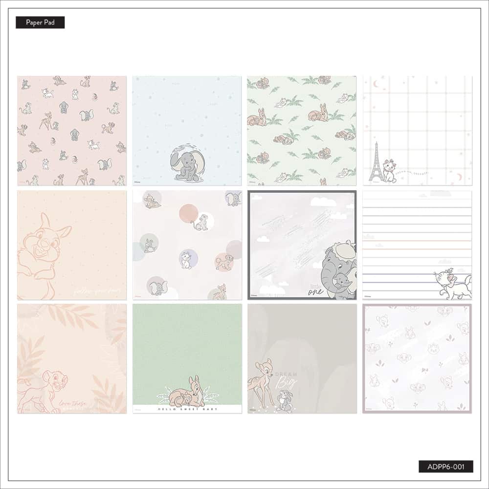 The Happy Planner® Disney© Welcome Little One 6" x 6" Scrapbooking Paper Pad, 24 Sheets