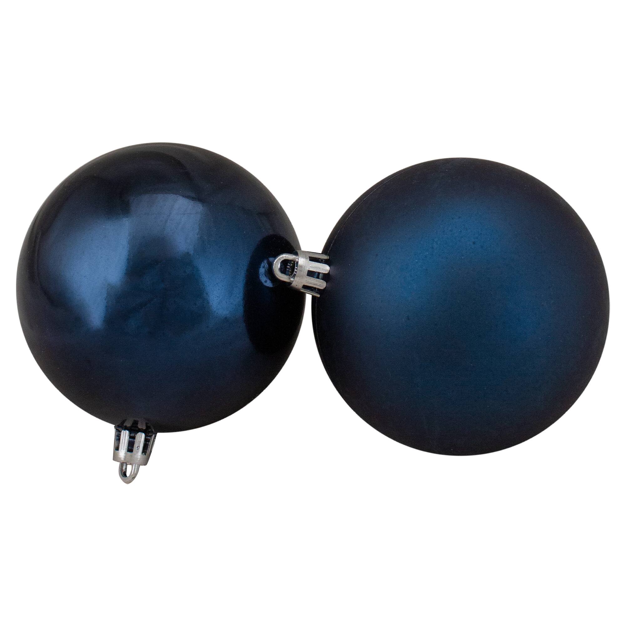 Shatterproof 2-Finish Christmas Ball Ornaments - 2.5" (63mm) - Sapphire Blue - 60ct