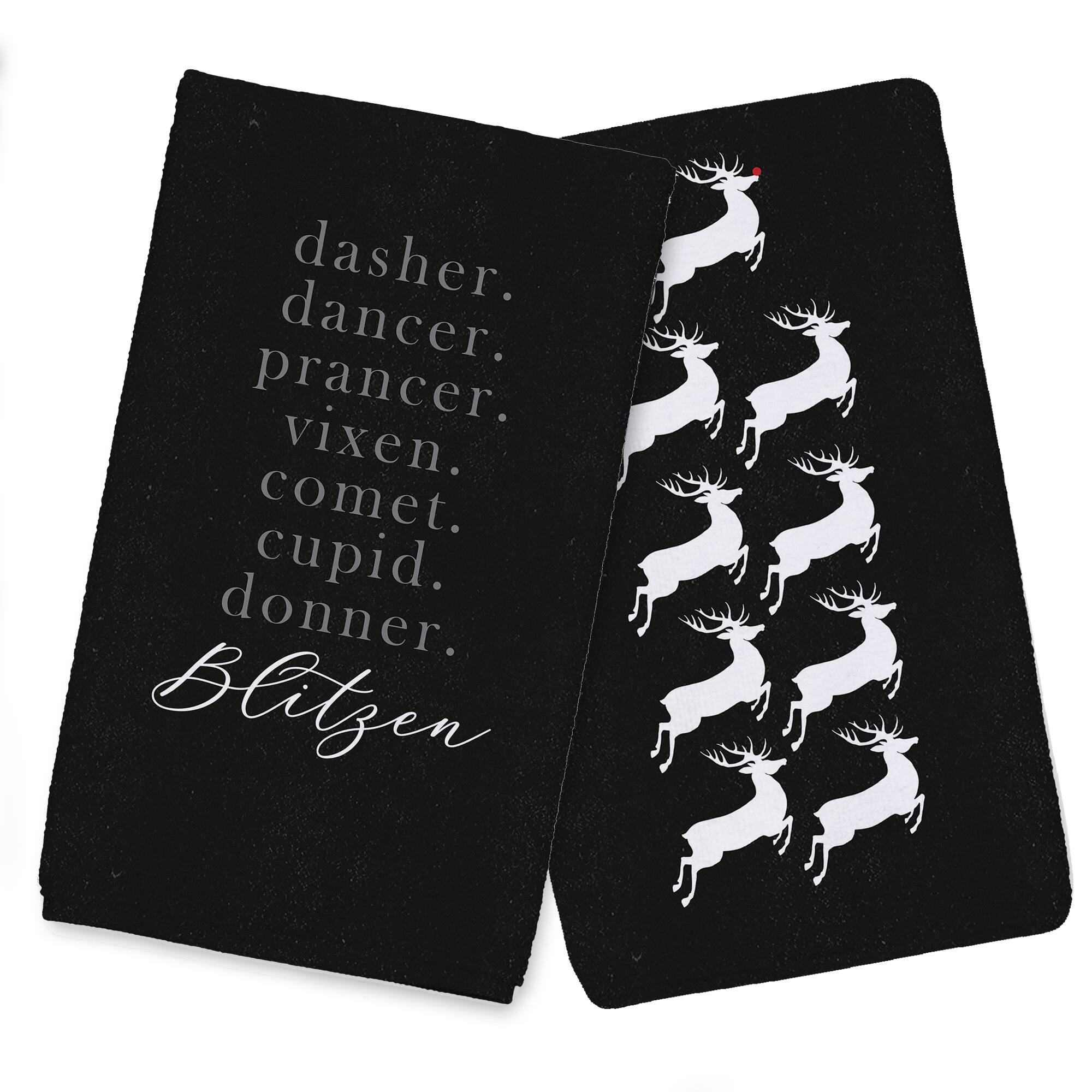 Reindeer Names Tea Towels - Set of 2