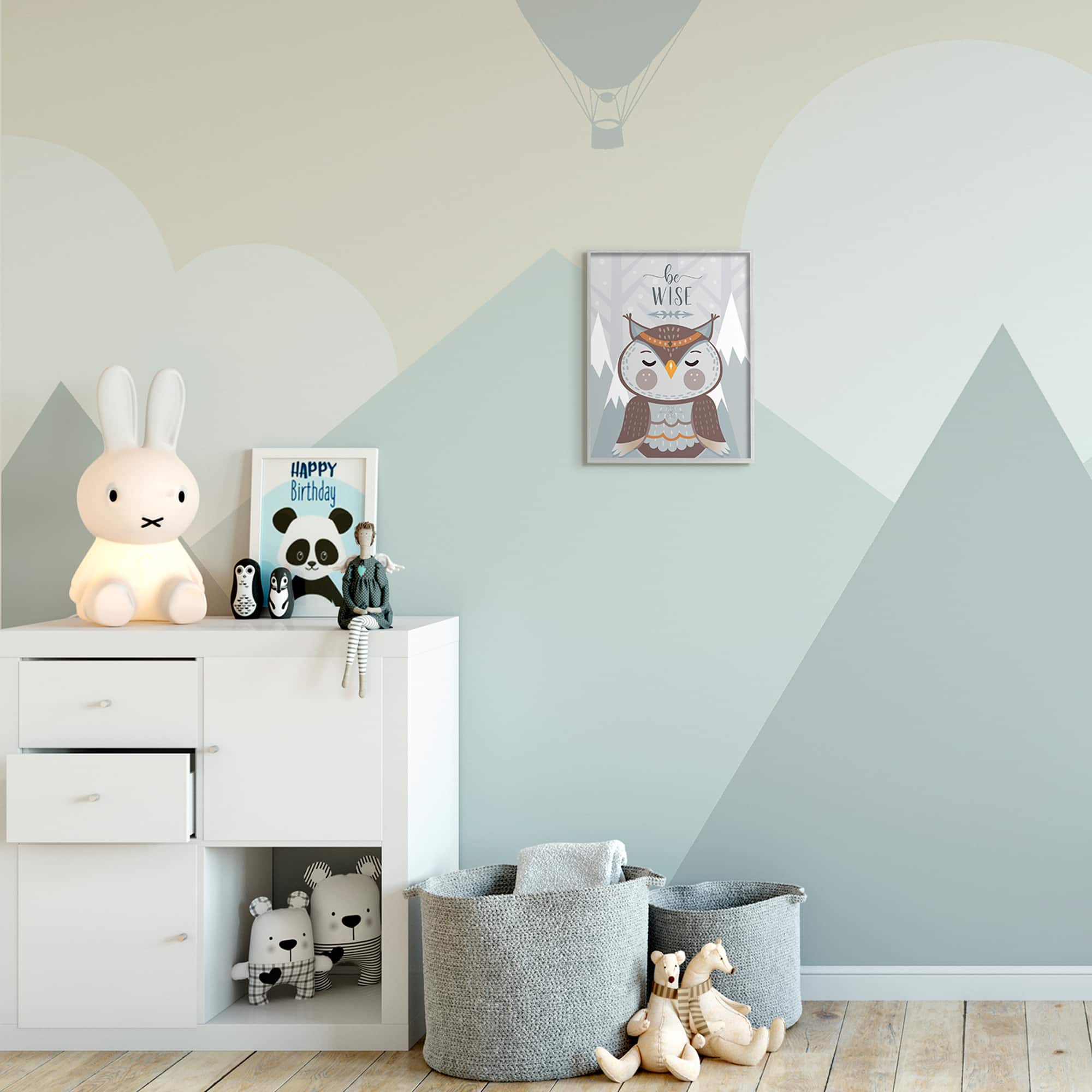 Stupell Industries Be Wise Loveable Owl Gray Frame Wall Art