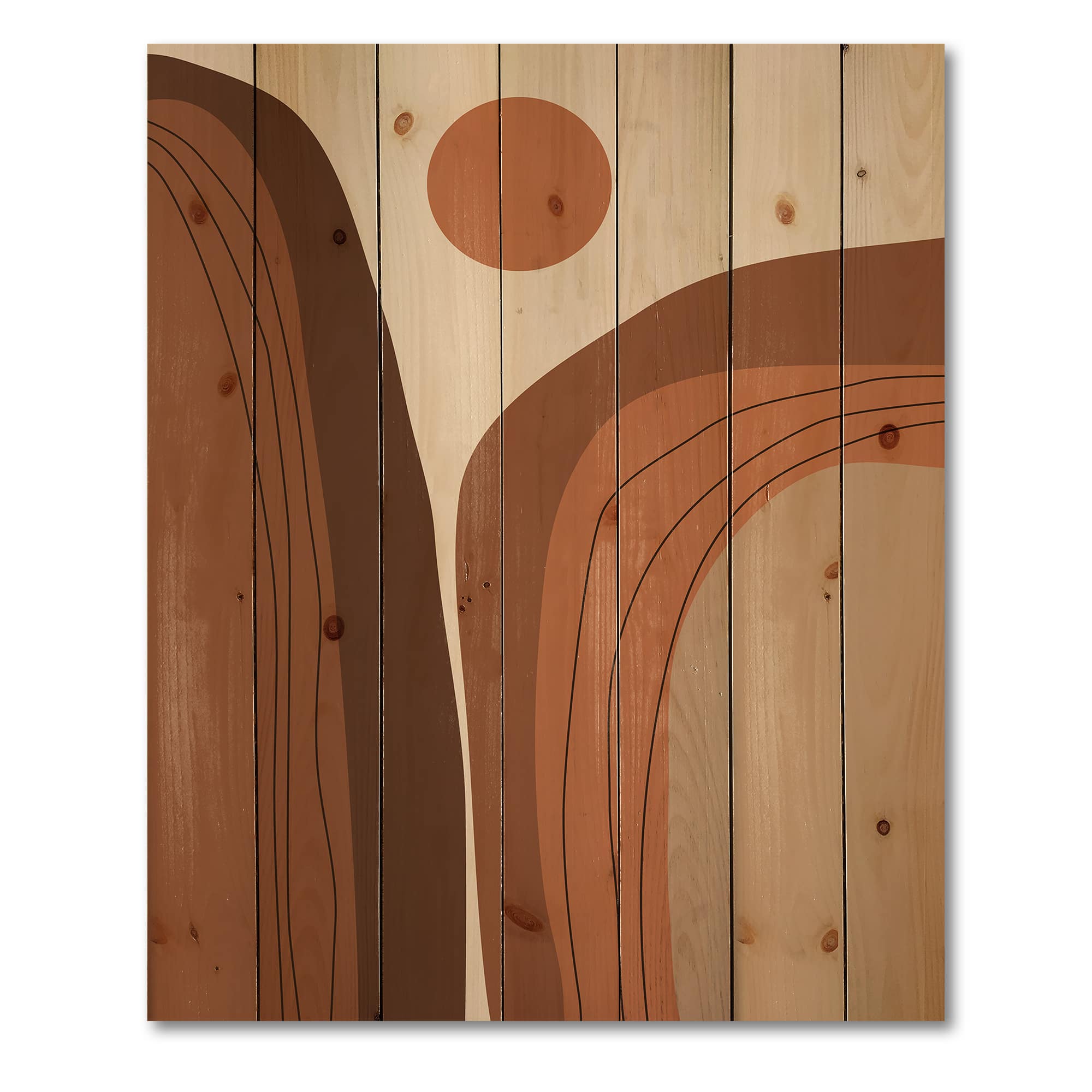 Designart - Abstract Terracotta Sunset Mountain Landscape