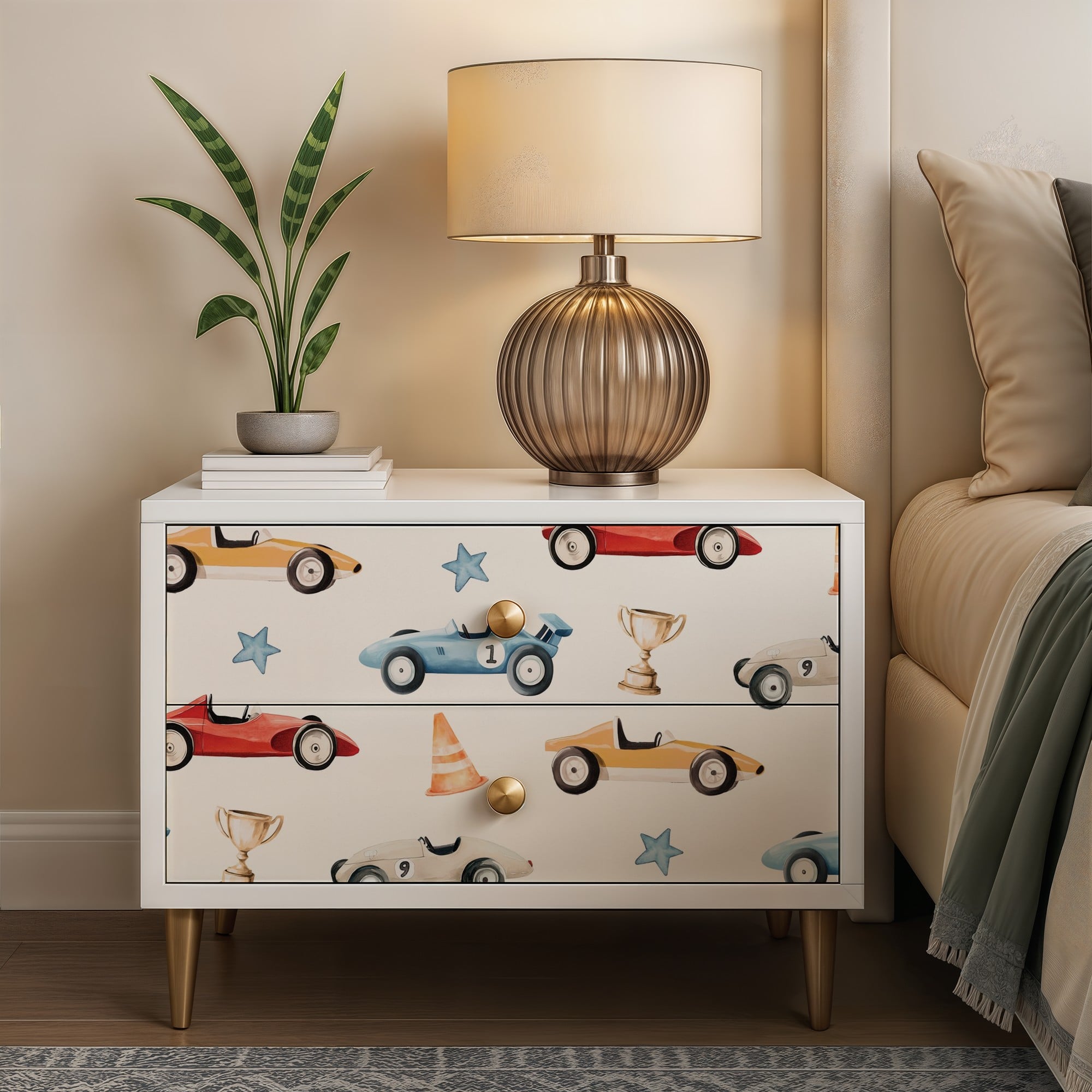 Designs Direct Vintage Race Cars Peel & Stick Wallpaper