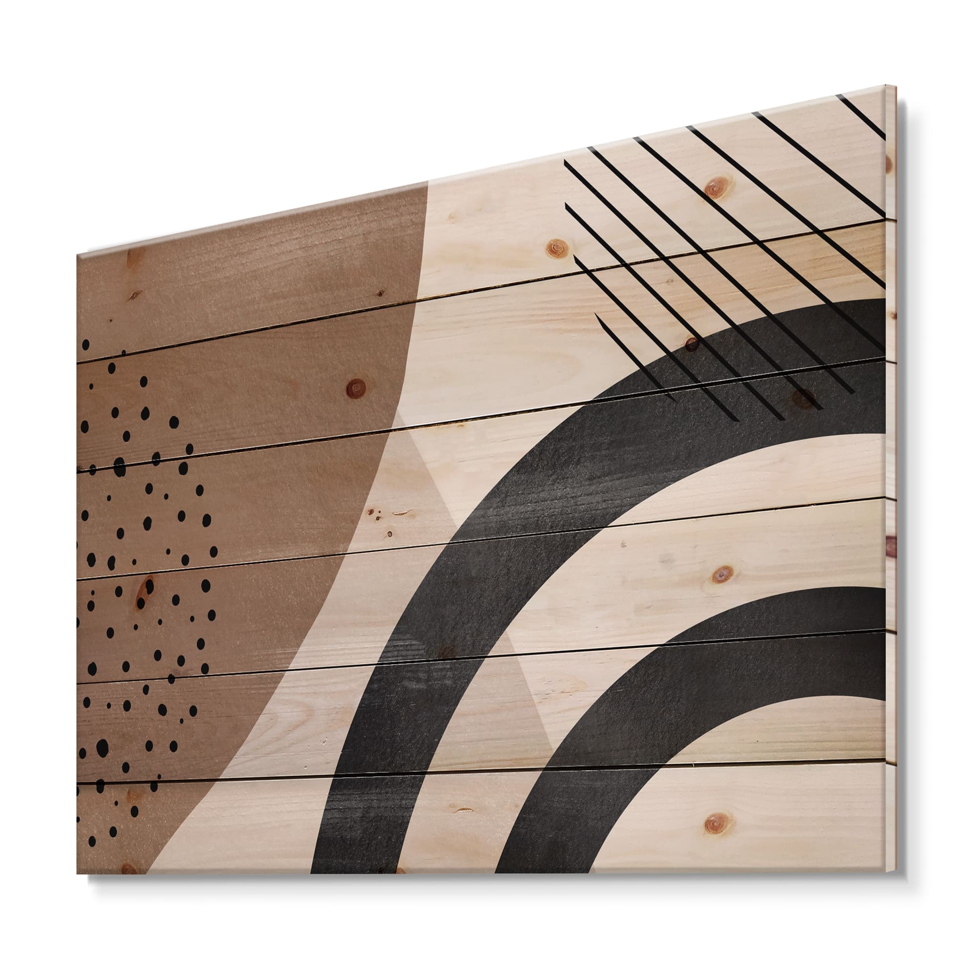 Designart - Abstract Shapes in Terracotta and Ivory Shapes III