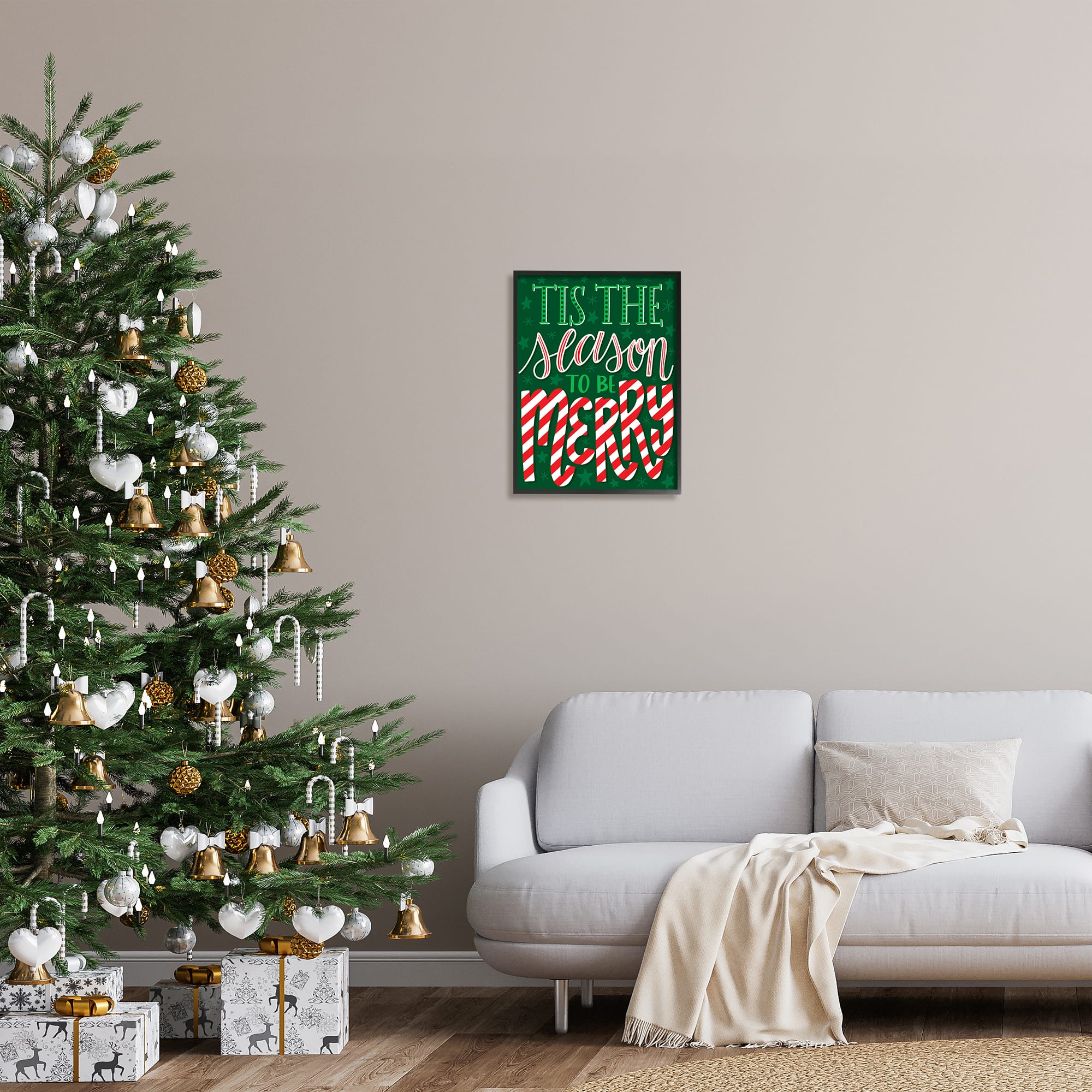 Stupell Industries Tis The Season To Be Merry Patterned Framed Giclee Art
