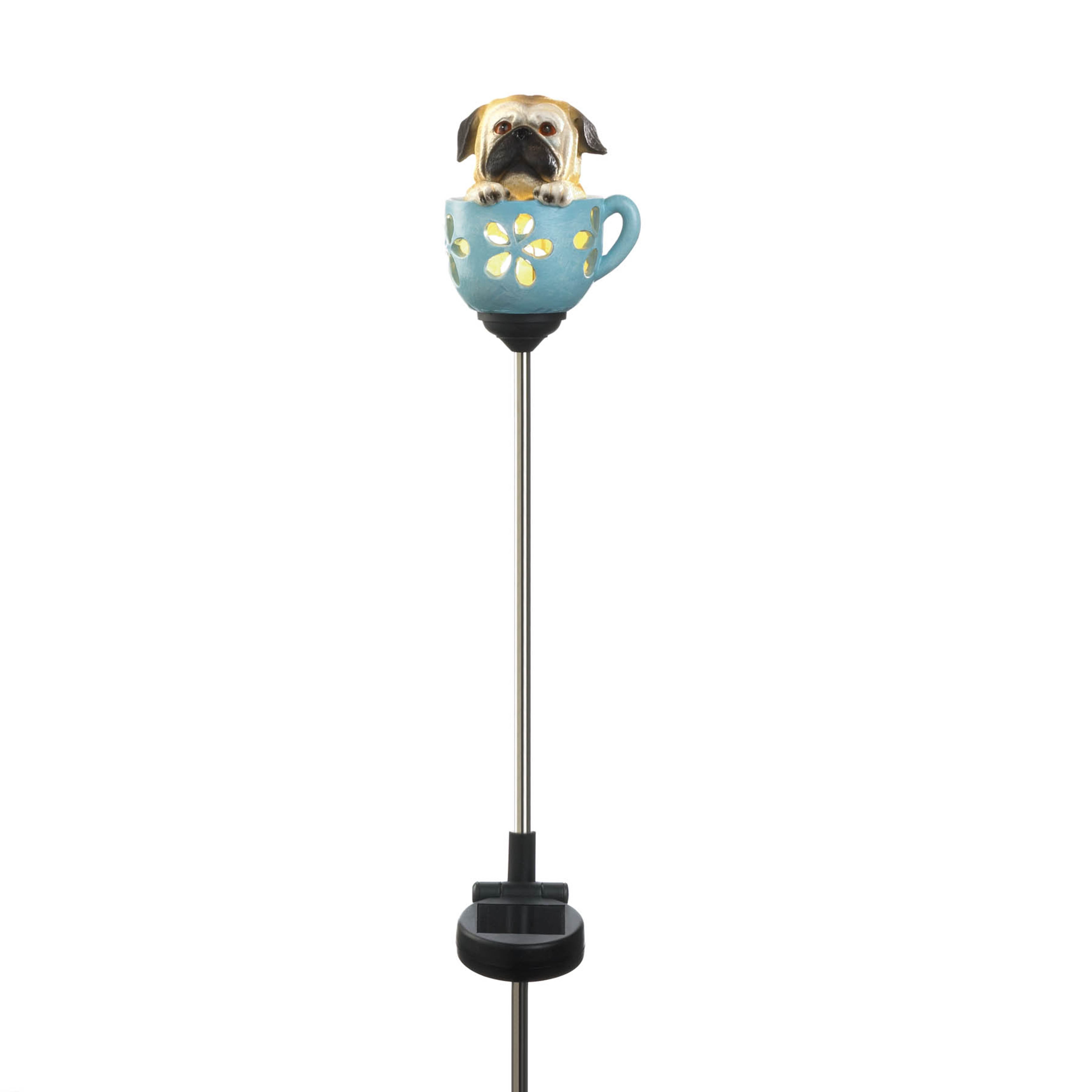 31" Pup in Cup Solar Garden Stake