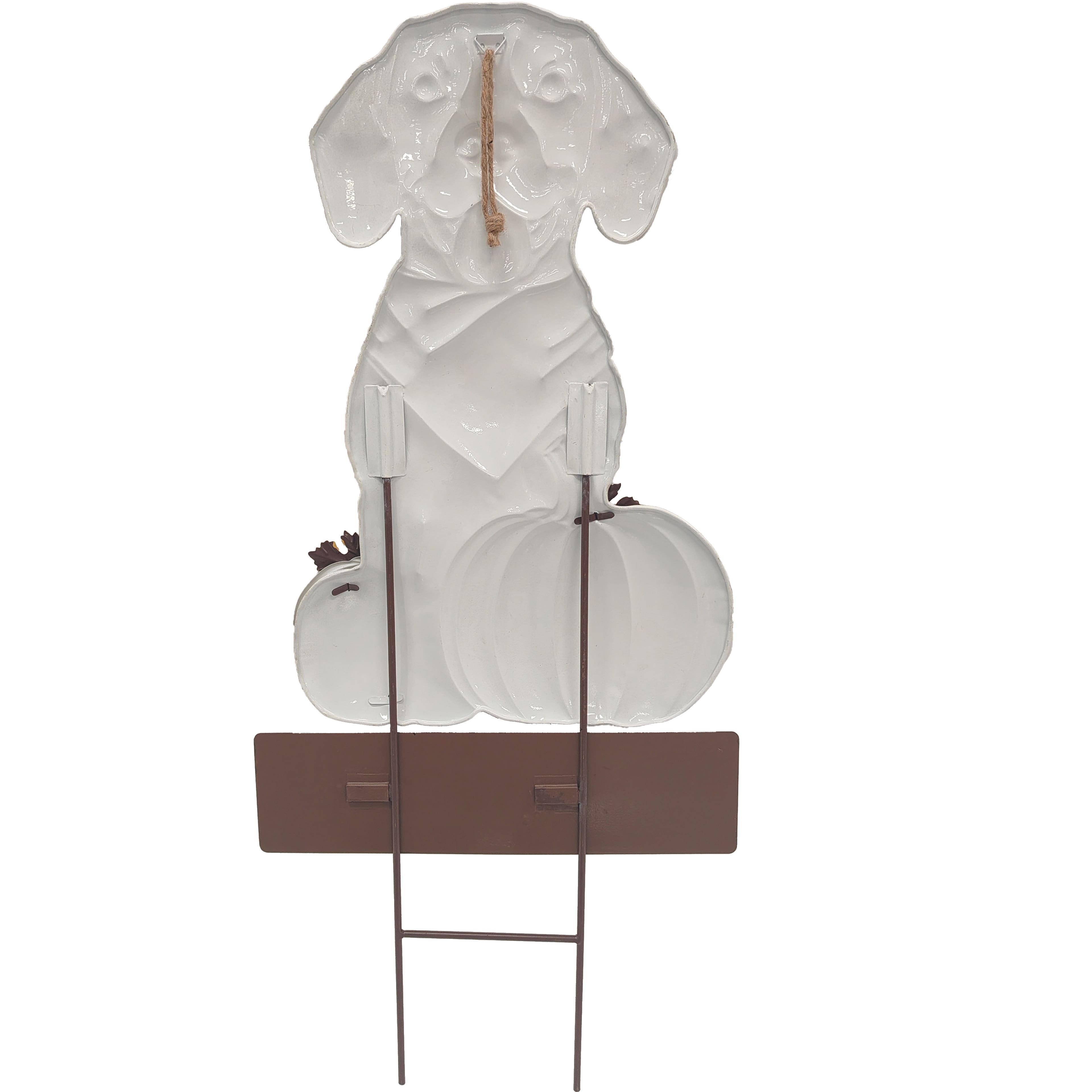 29" Dog & Pumpkin Welcome Metal Yard Stake by Ashland®
