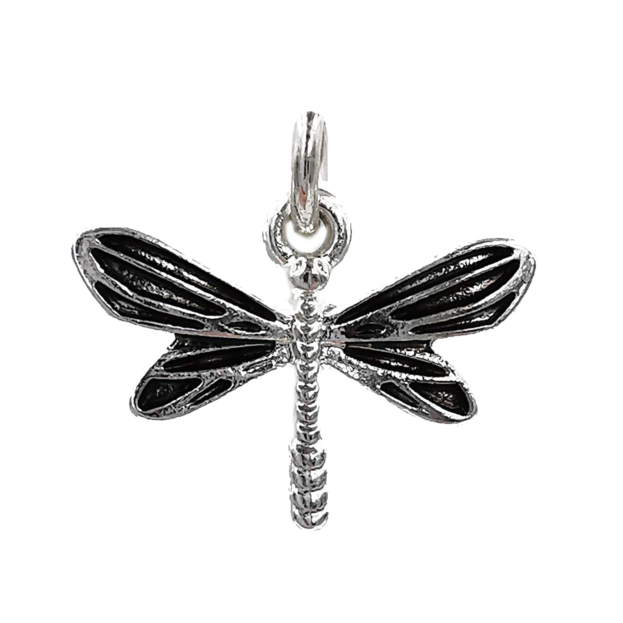 12 Pack: Charmalong™ Silver Plated Dragonfly Charm by Bead Landing™