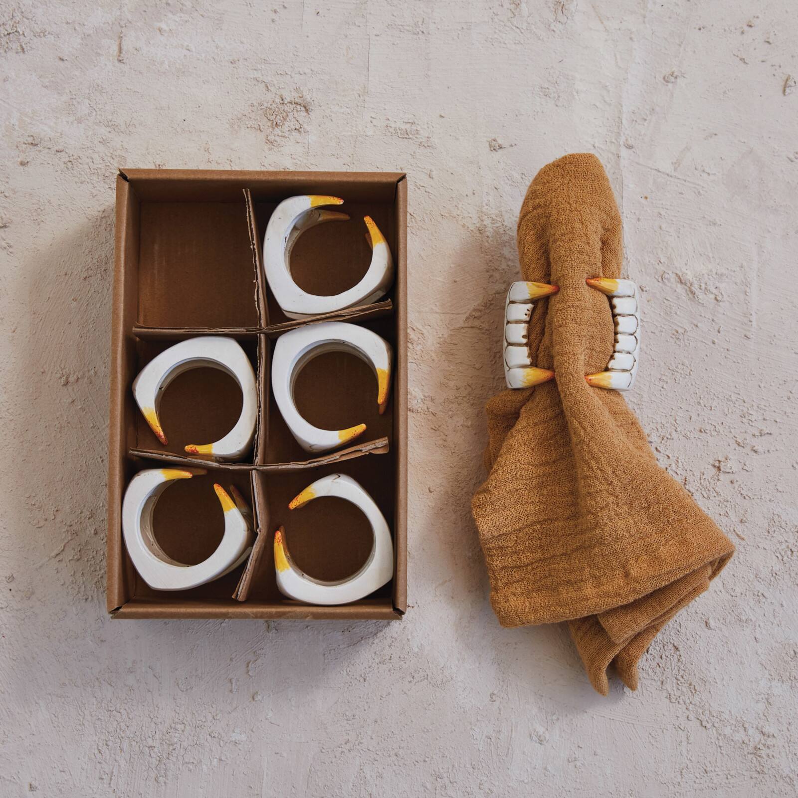 Hello Honey Faux Bloody Fang Napkin Rings, 6ct.
