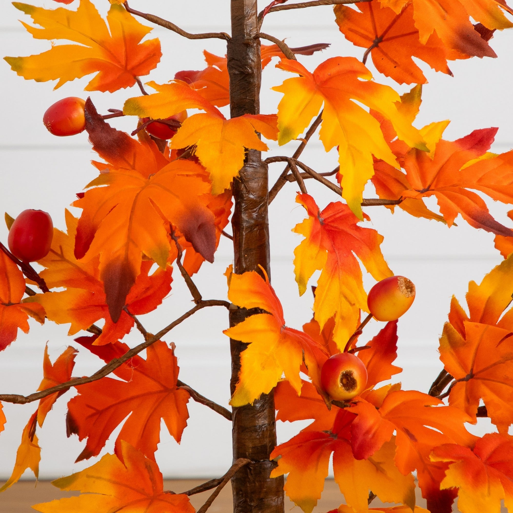 3ft. Autumn Maple Artificial Fall Tree with Berries in Burlap Wrapped Base