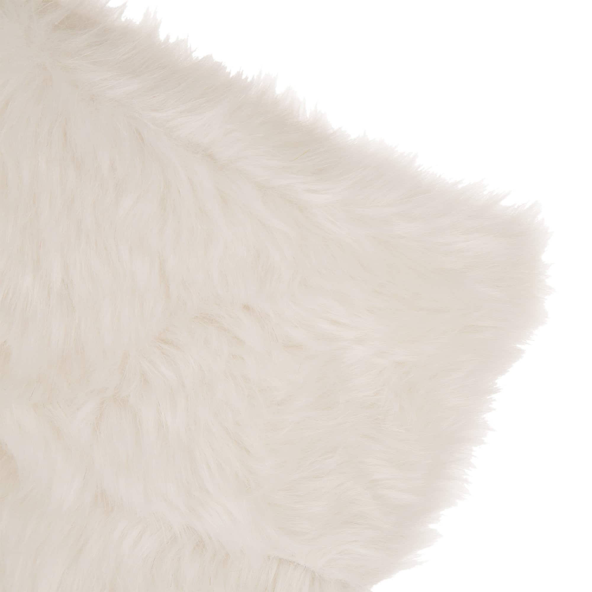 Glitzhome® 21" White Plush Christmas Stocking