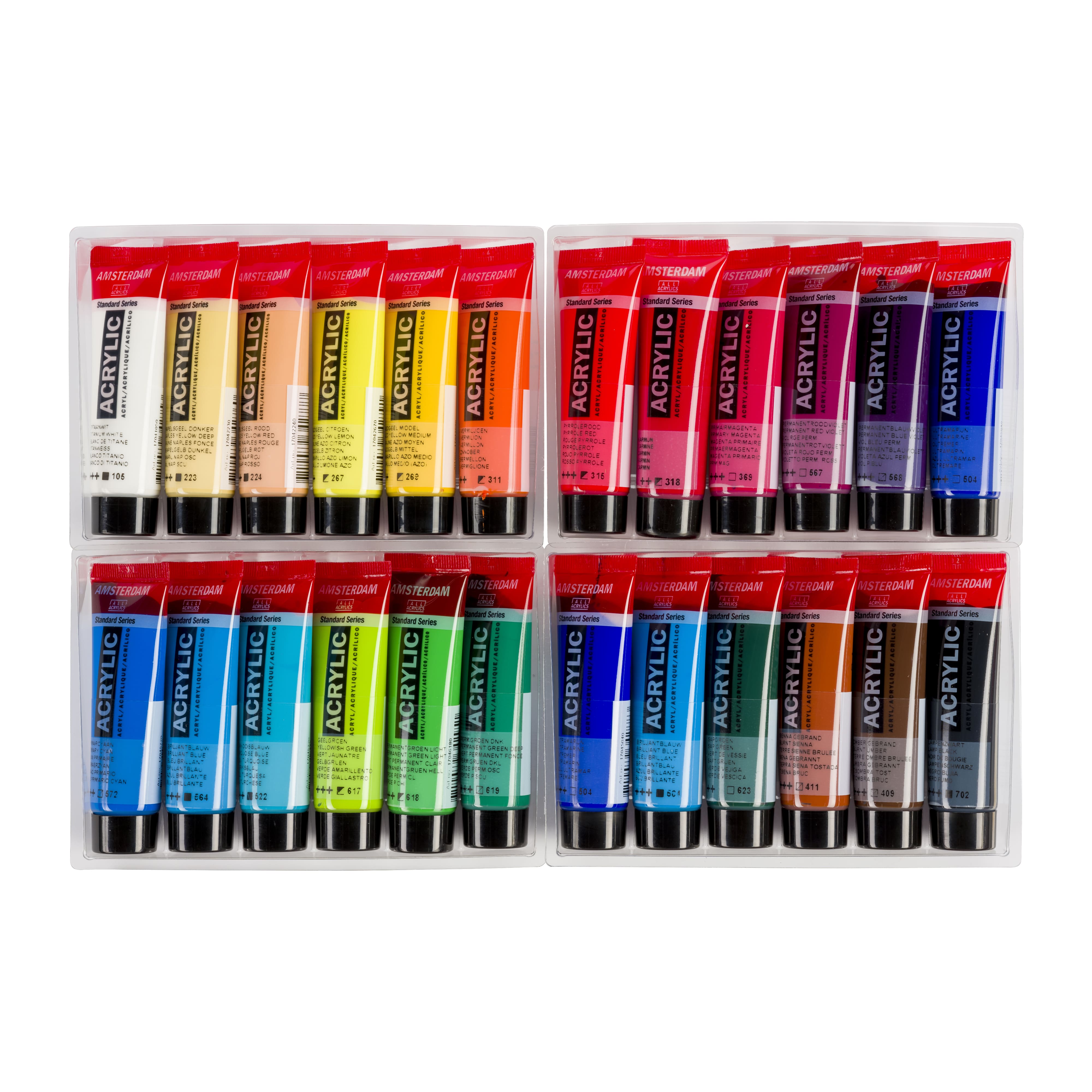 6 Packs: 24 ct. (144 total) Amsterdam Standard Series General Selection Acrylic Paints