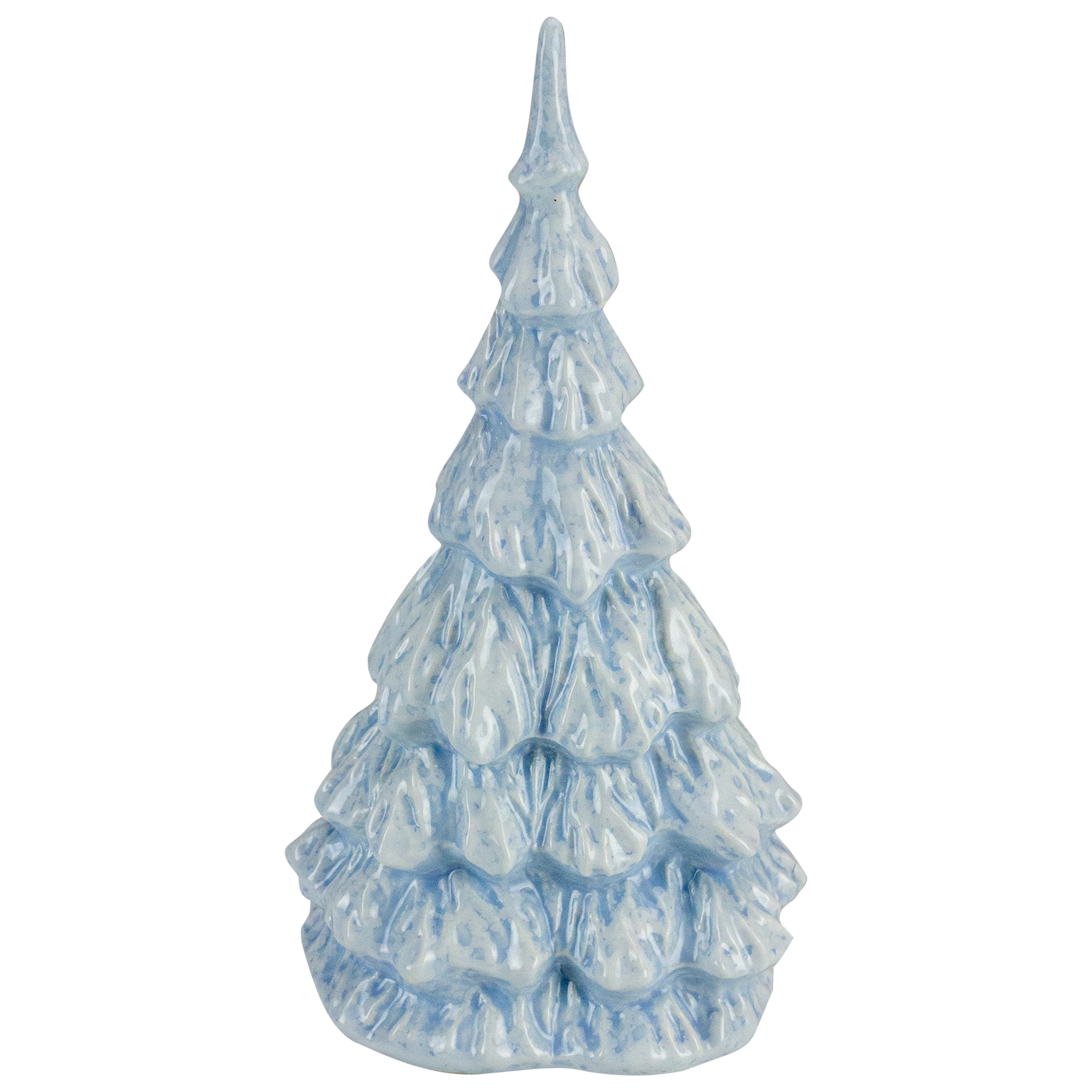 10.5" Blue & White Textured Christmas Tree Tabletop Décor