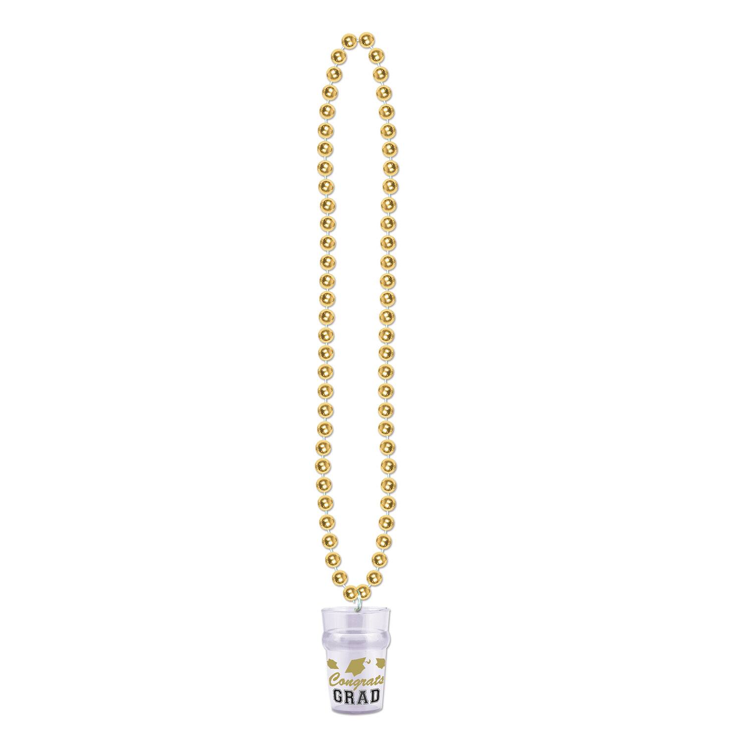 Beistle Grad Beads with Glass, 3ct. in Gold | 33" | Michaels®
