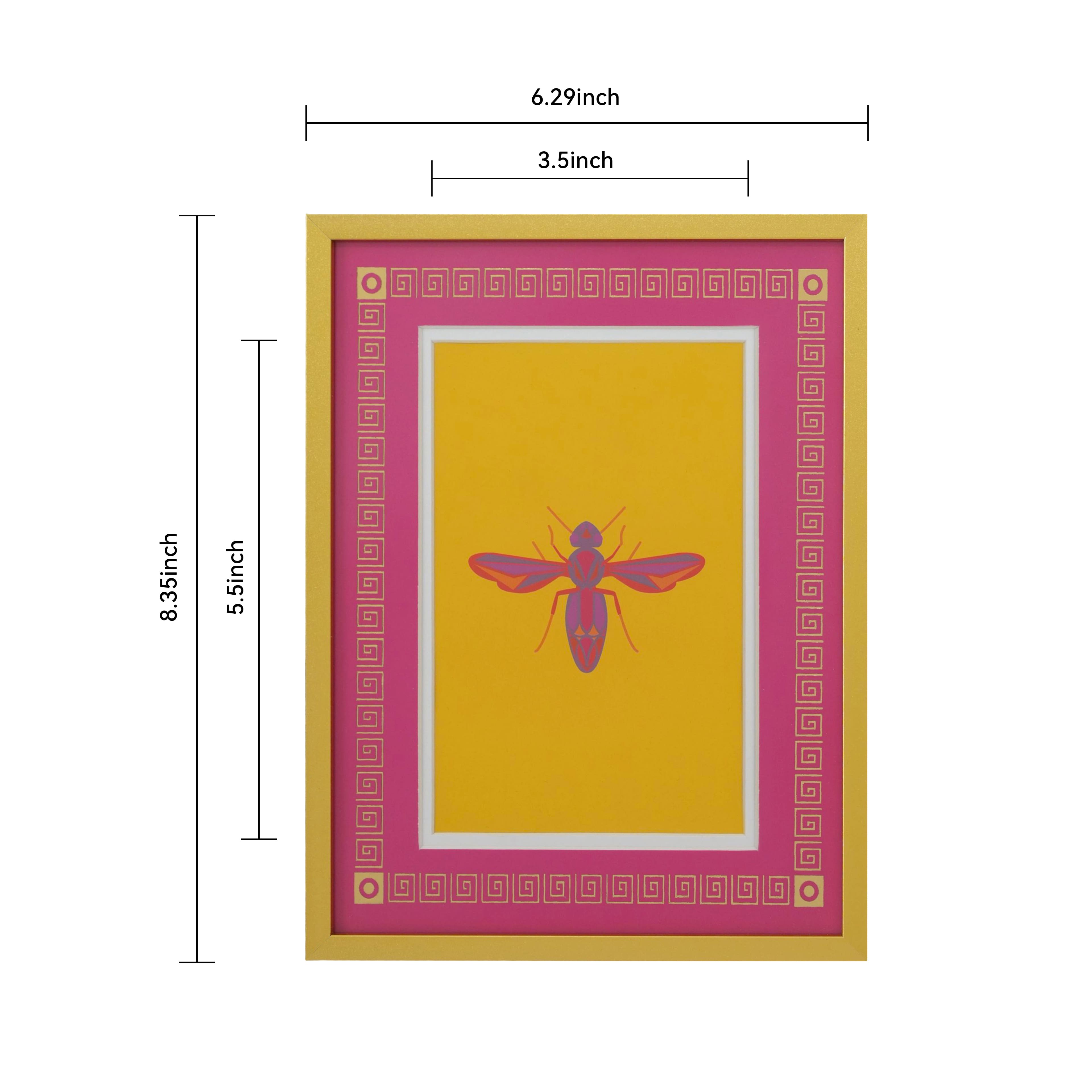 Jonathan Adler x Michaels 4" x 6" Gold & Pink Greek Key Matted Metal Tabletop Frame
