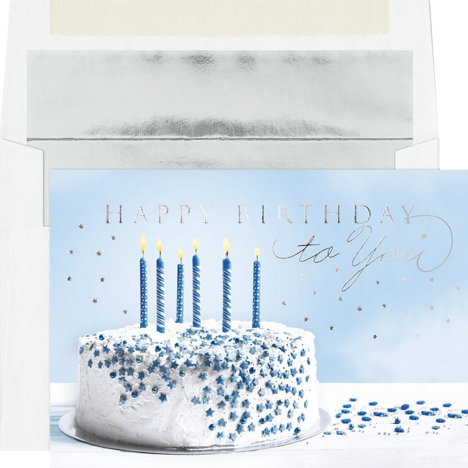 JAM Paper Birthday Cake Wishes Cards, 25ct.