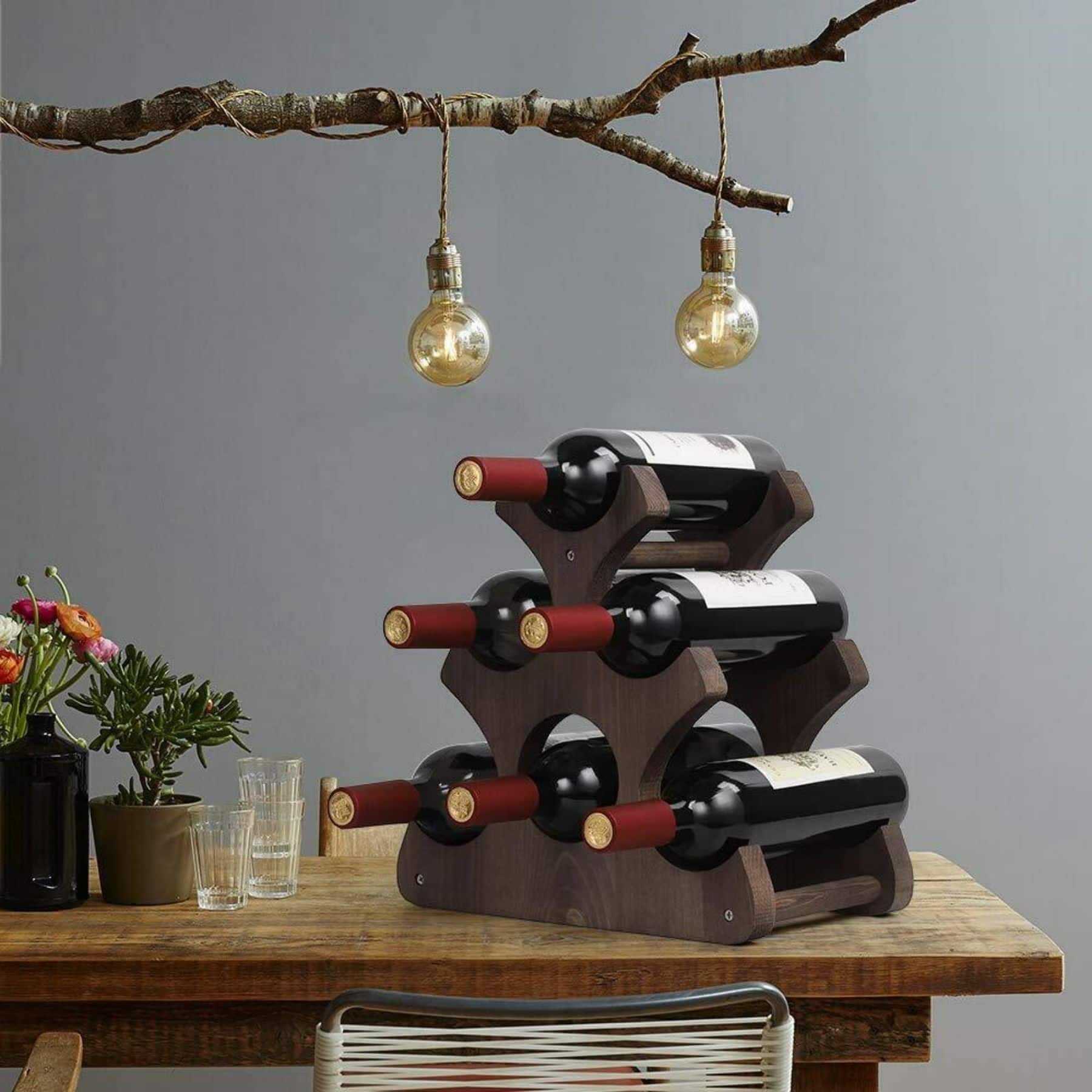 NEX™ 16" Countertop 6-Bottle Wood Wine Rack