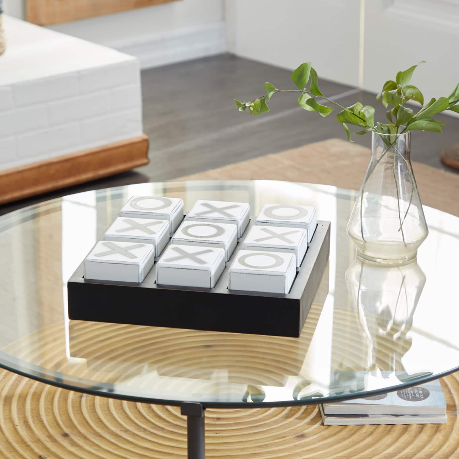Black Wood Tic-Tac-Toe Game Set