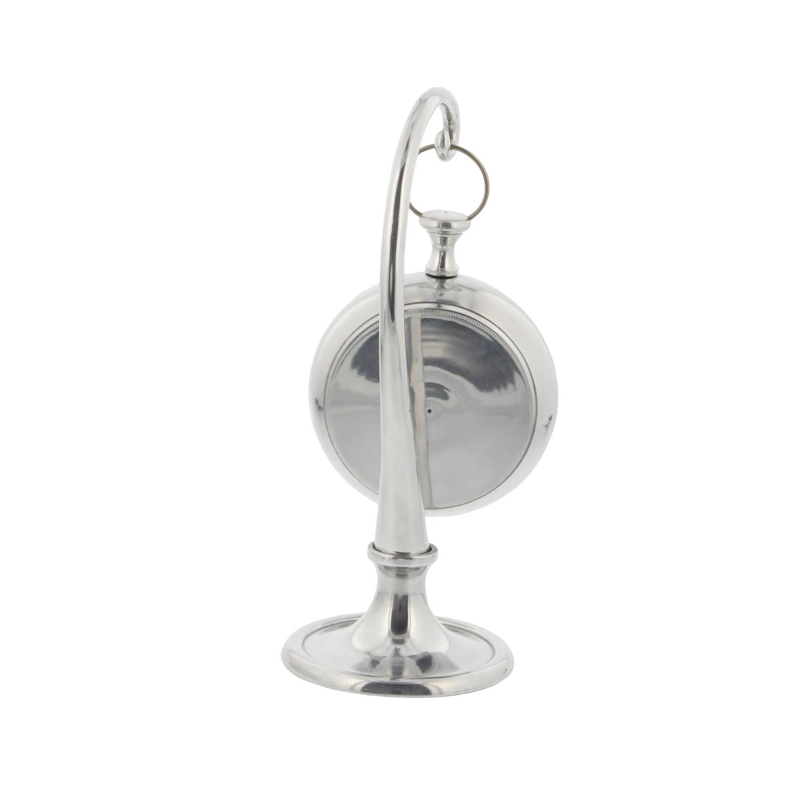 11" Silver Aluminum Coastal Clock