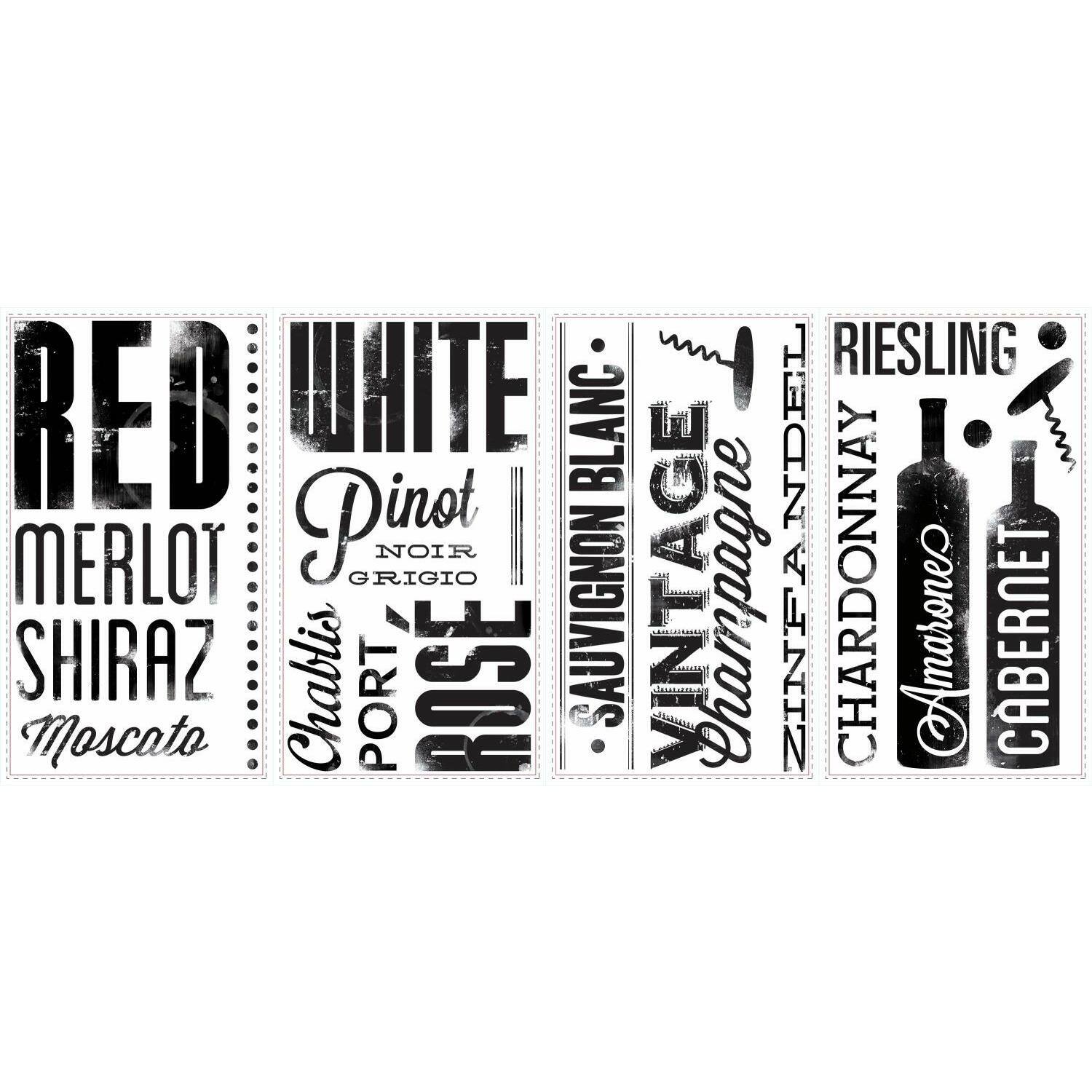 RoomMates Wine Lovers Peel & Stick Wall Decals